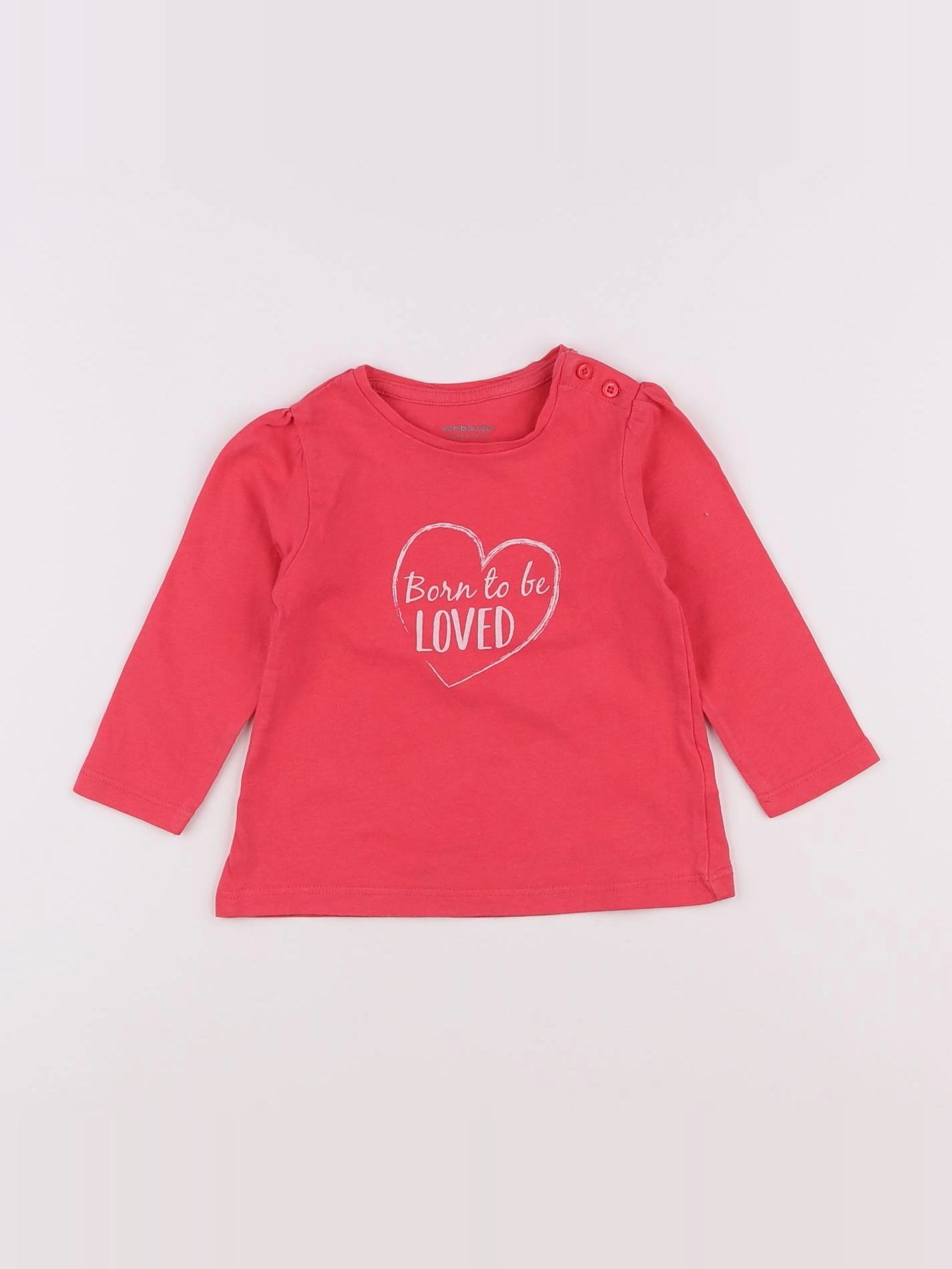 Vertbaudet - tee-shirt rose - 12 mois