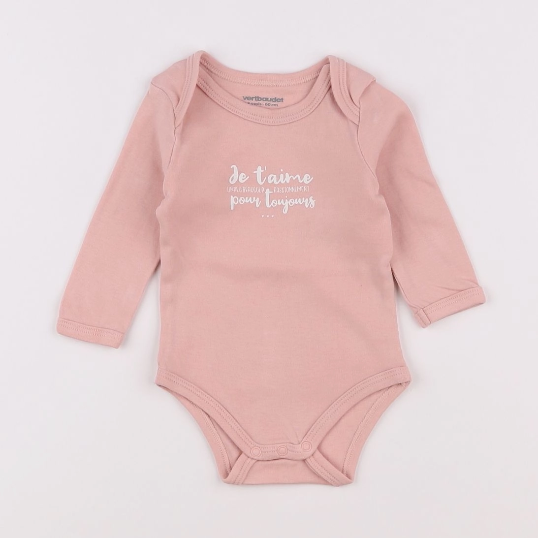 Vertbaudet - body rose - 3 mois