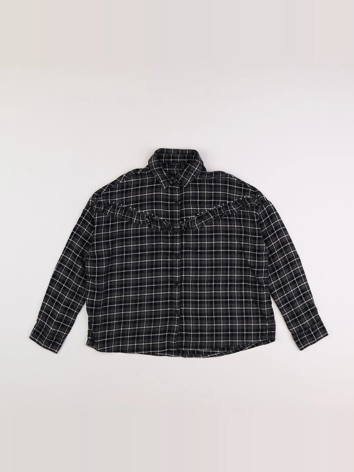IKKS - chemise gris, noir - 10 ans