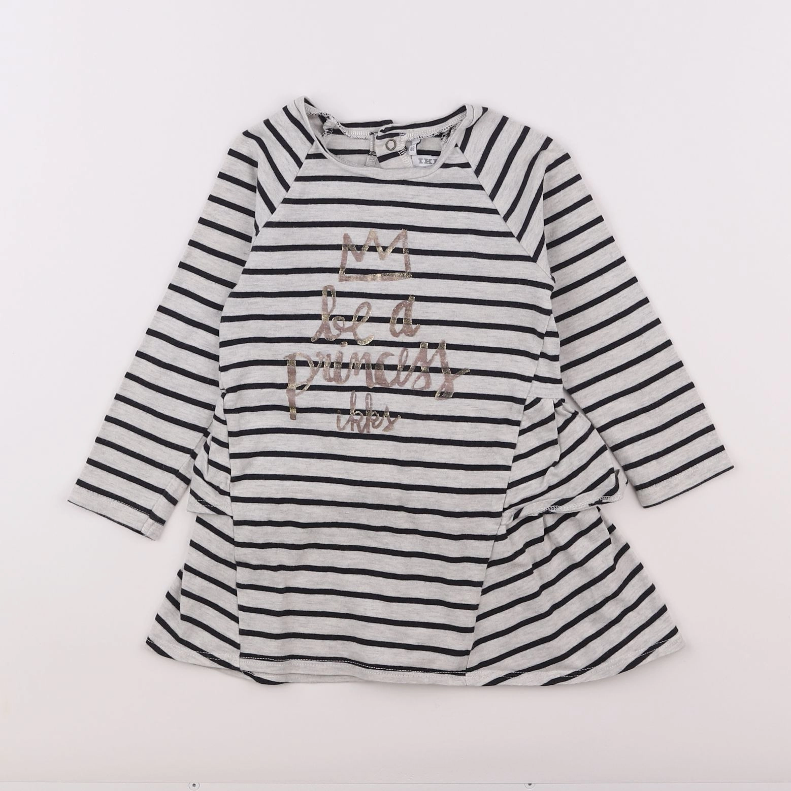 IKKS - robe gris, bleu - 2 ans