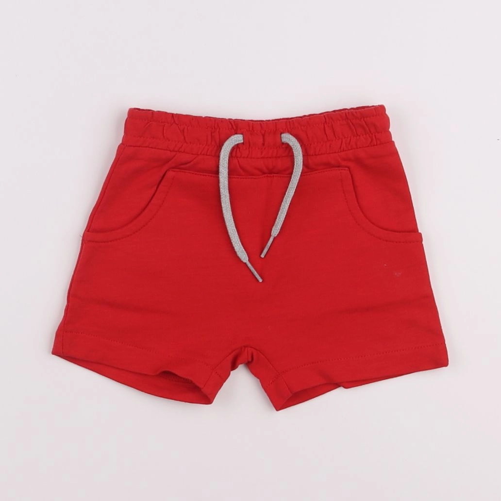 Vertbaudet - short rouge - 9 mois
