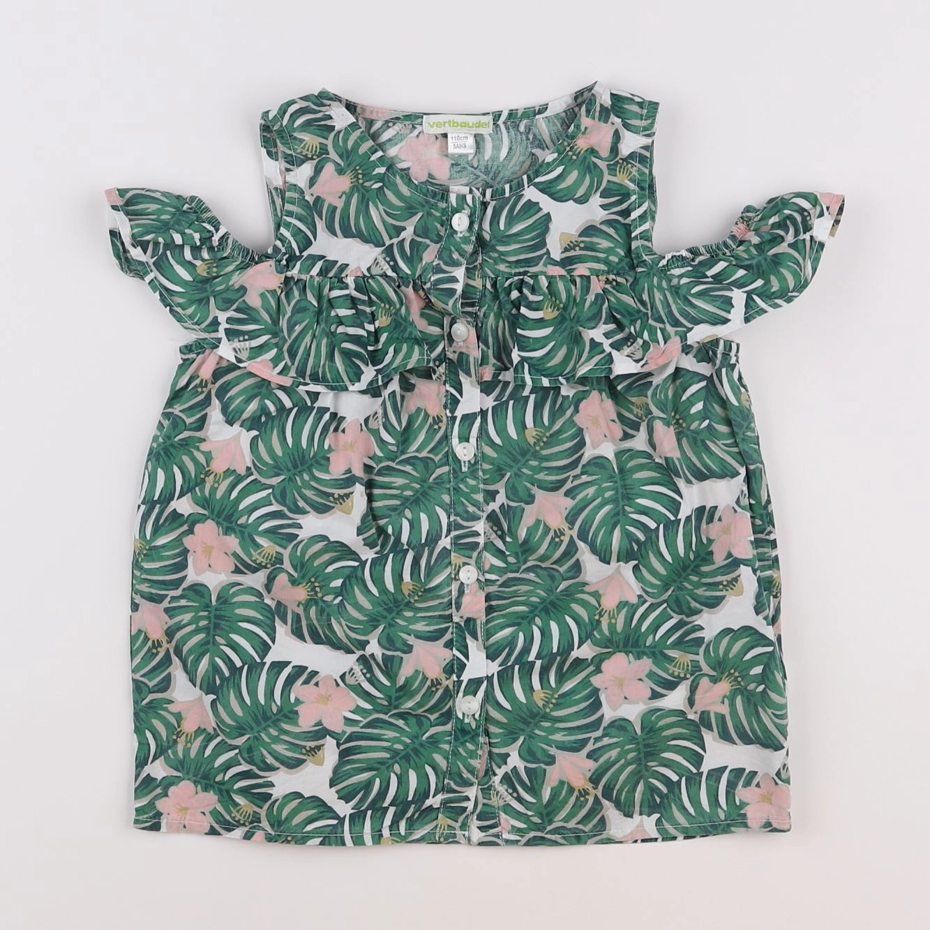 Vertbaudet - blouse vert, rose - 5 ans