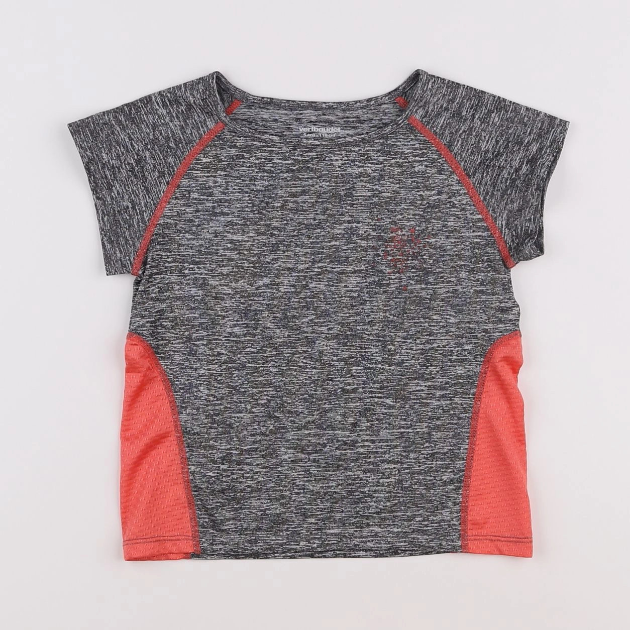 Vertbaudet - tee-shirt gris, orange - 5 ans