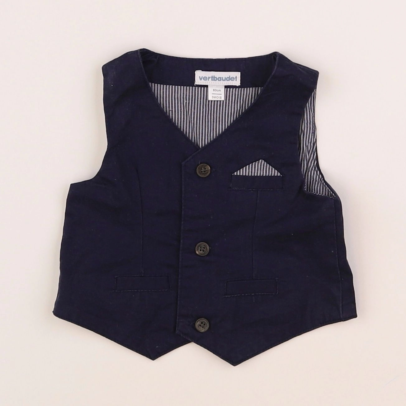 Vertbaudet - gilet bleu - 3 mois