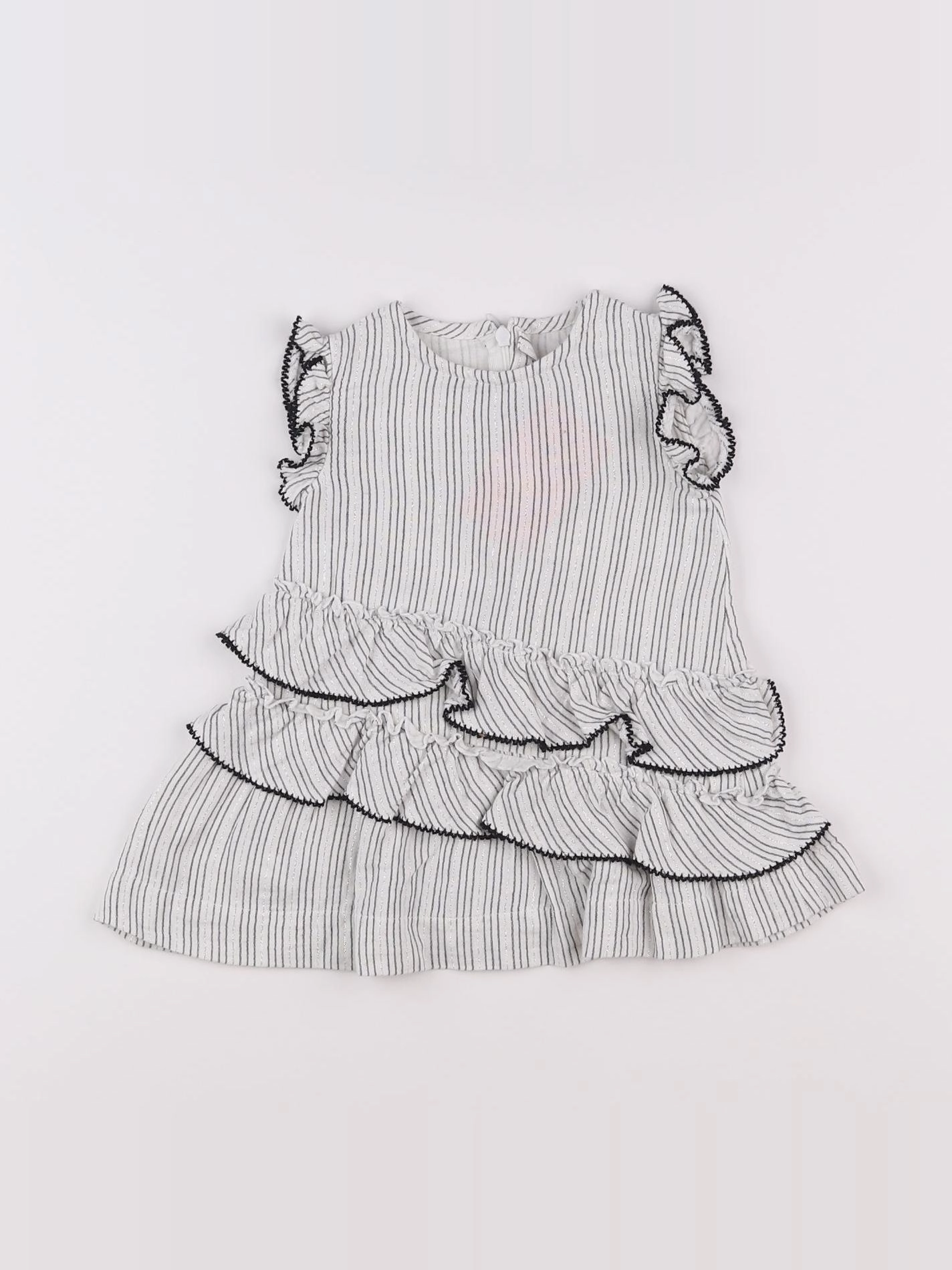 Mayoral - robe blanc, argent - 9 mois