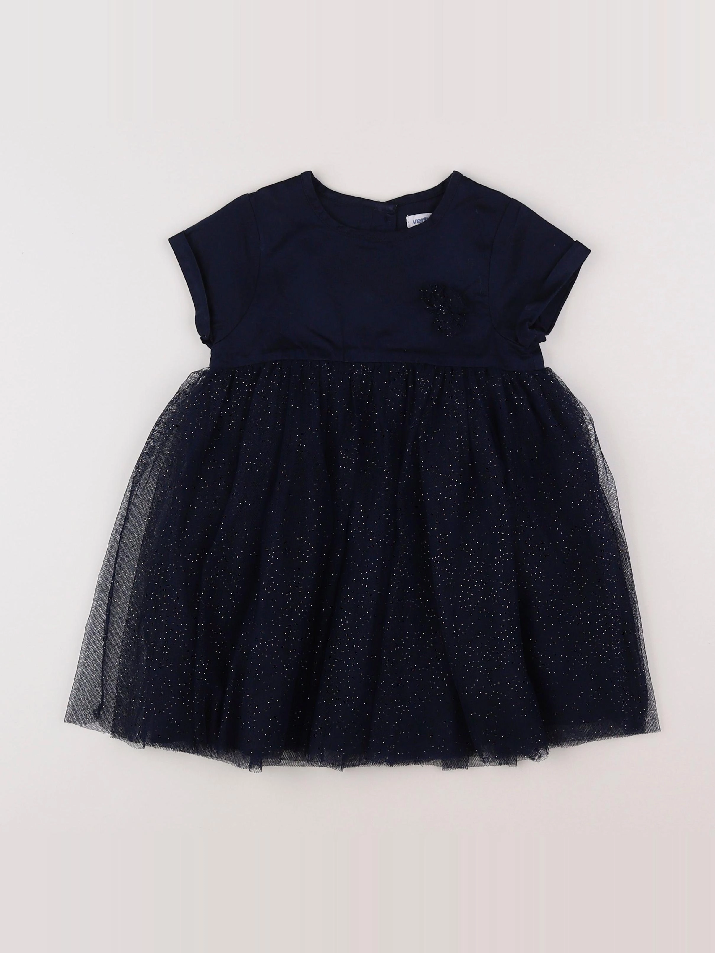 Vertbaudet - robe bleu, or - 2 ans