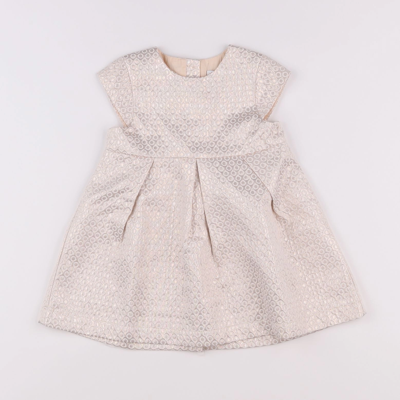 Vertbaudet - robe beige, or - 2 ans