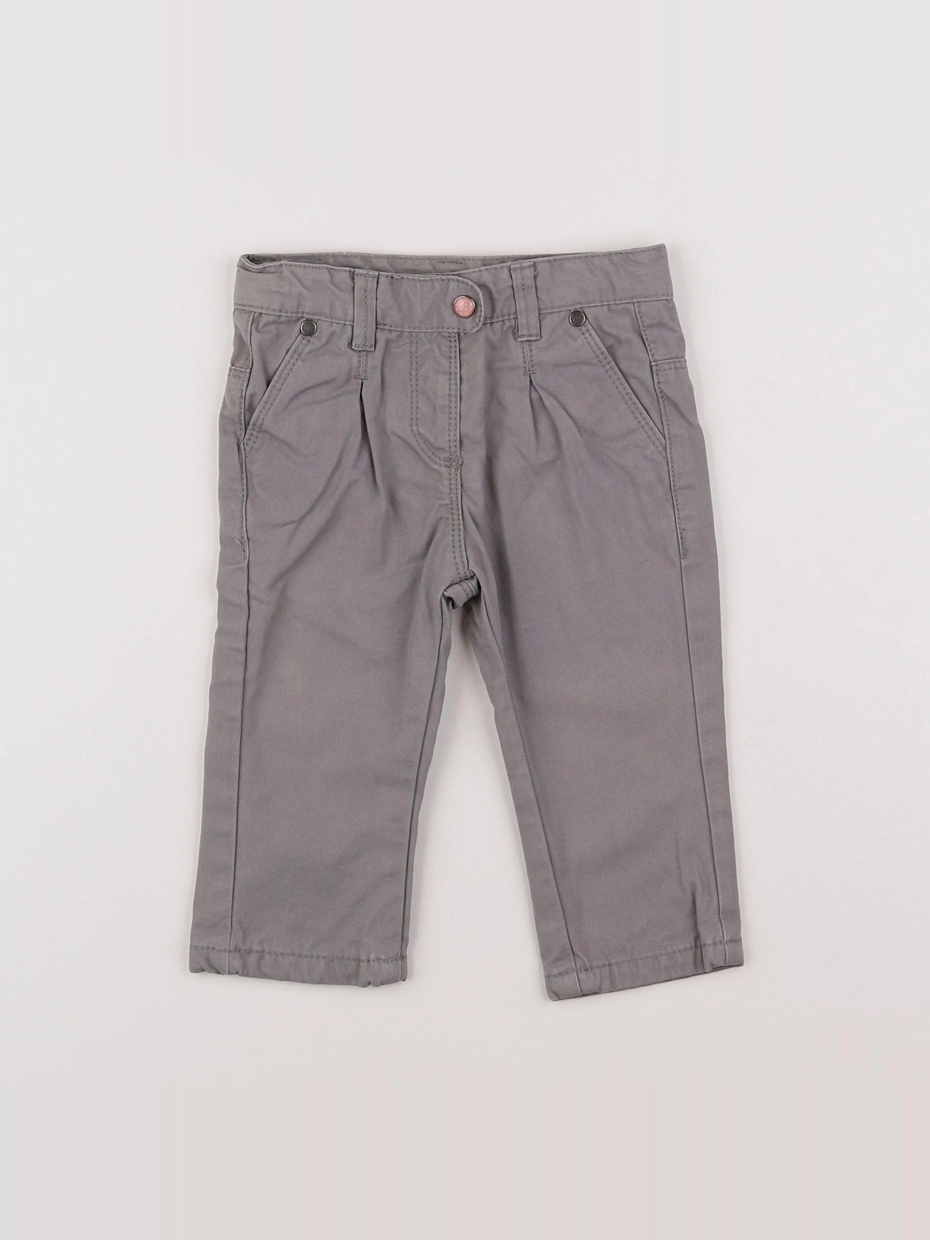 Vertbaudet - pantalon doublé gris - 9 mois