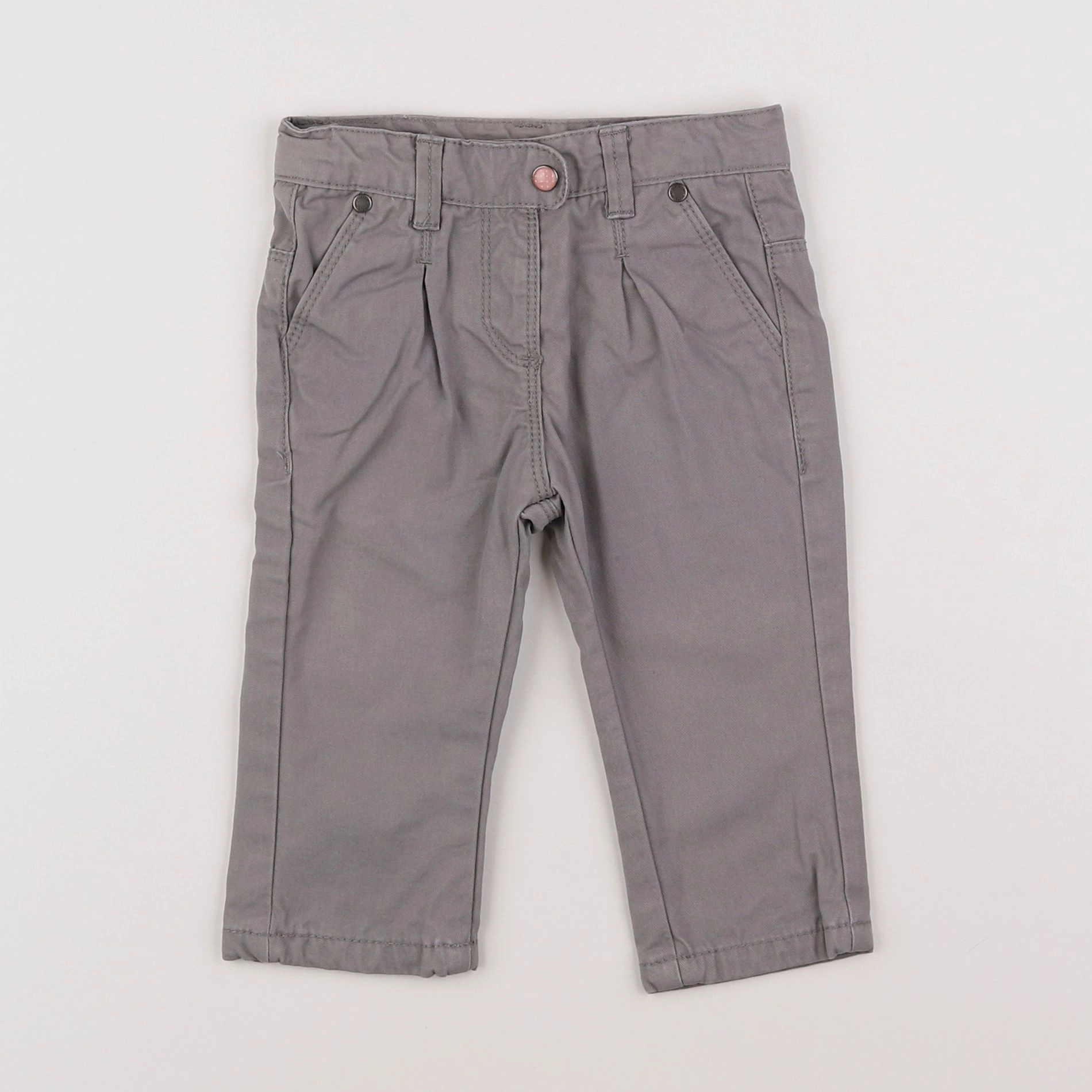 Vertbaudet - pantalon doublé gris - 9 mois