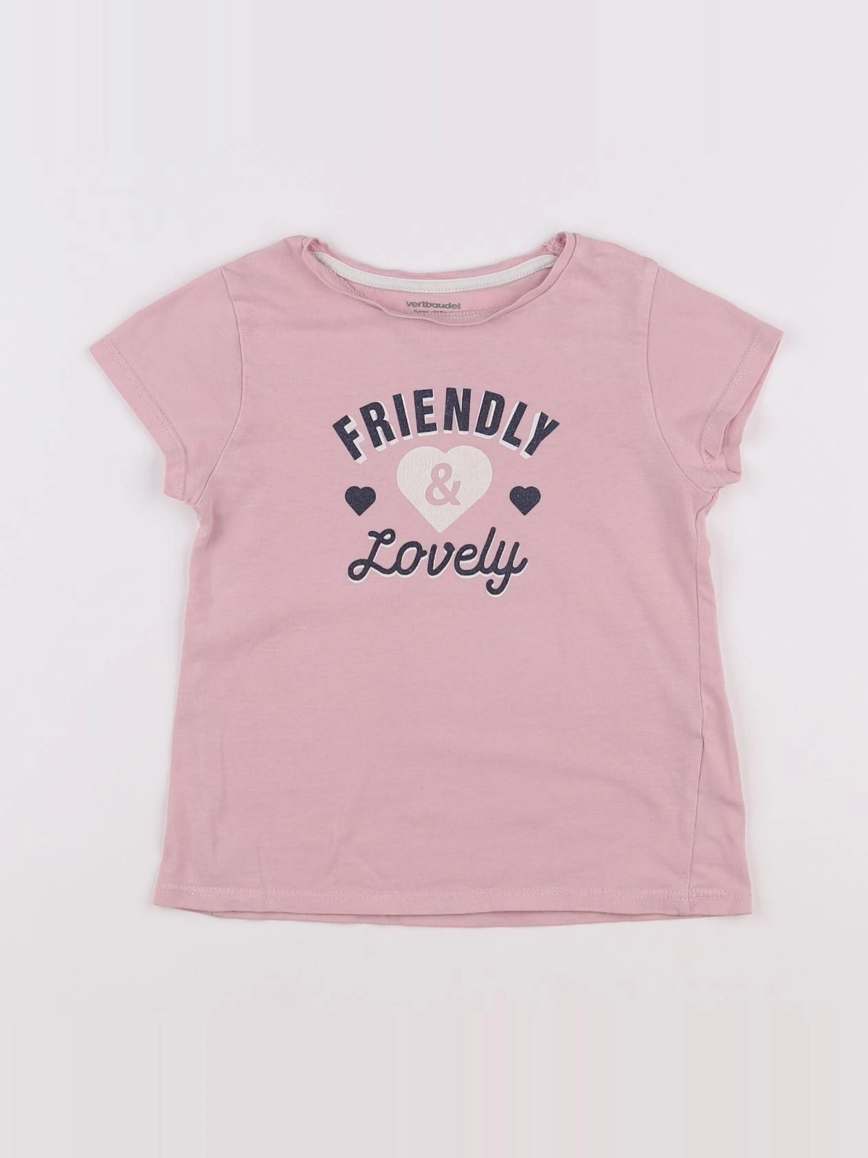 Vertbaudet - tee-shirt rose - 5 ans
