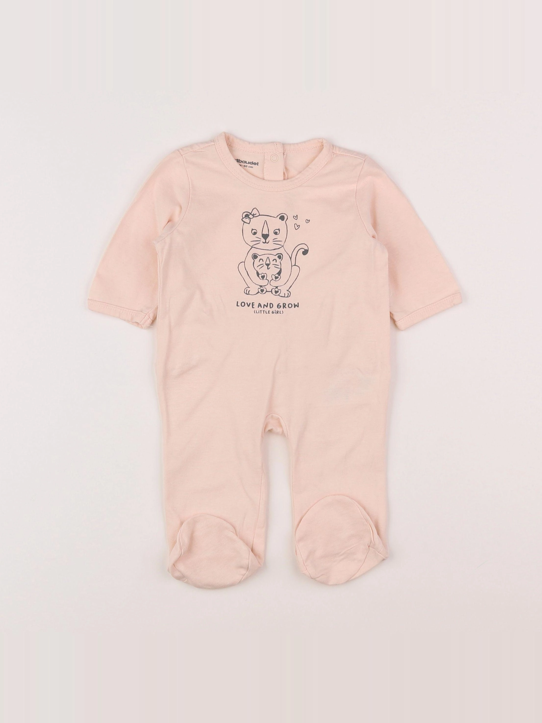 Vertbaudet - pyjama coton rose - 3 mois