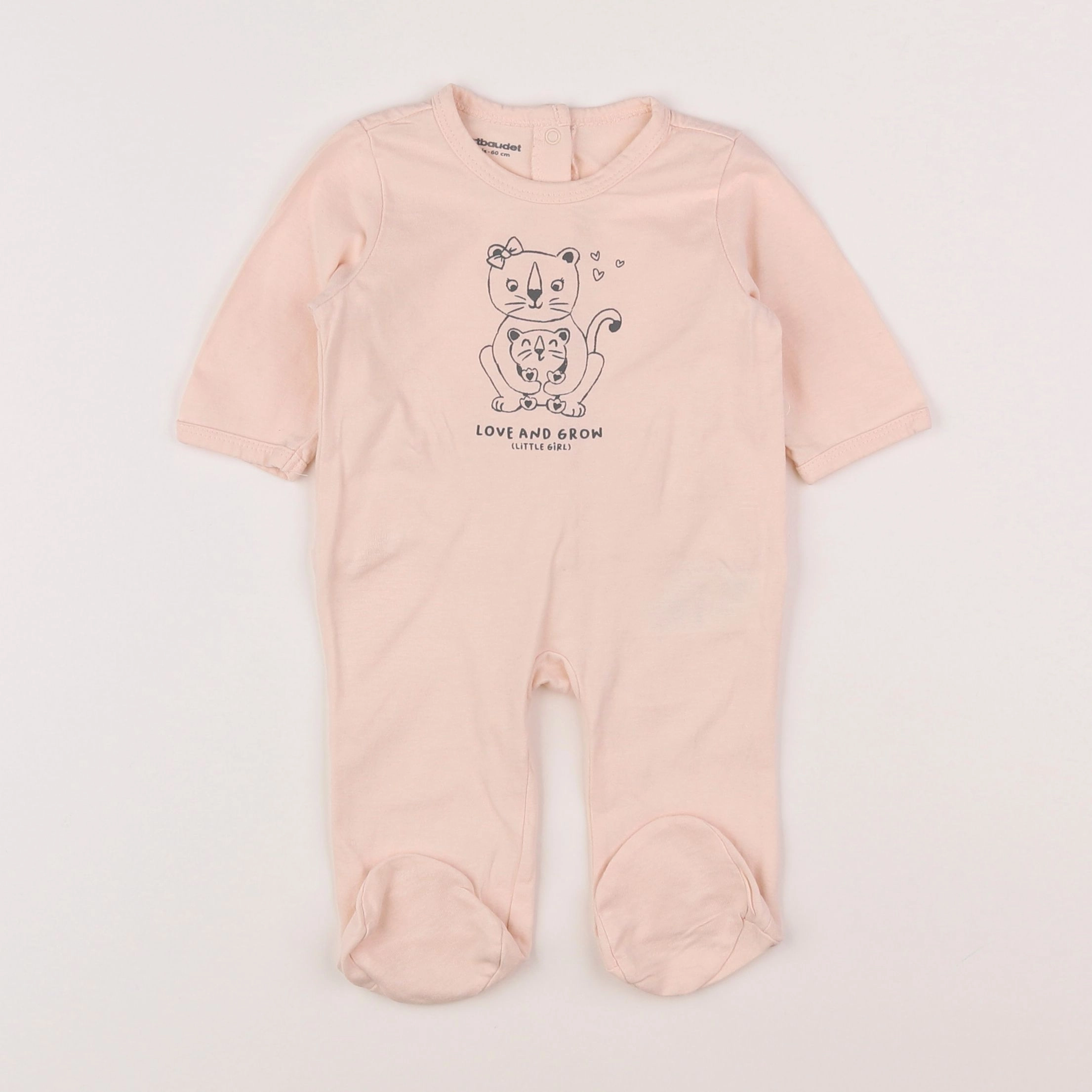 Vertbaudet - pyjama coton rose - 3 mois