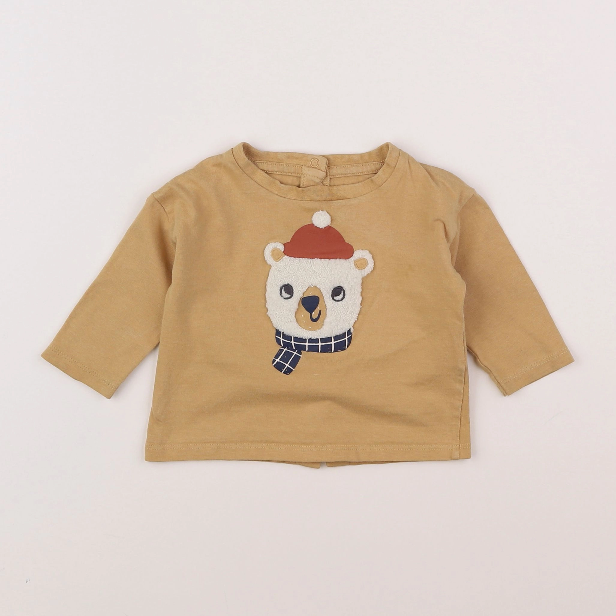 Vertbaudet - tee-shirt beige - 6 mois