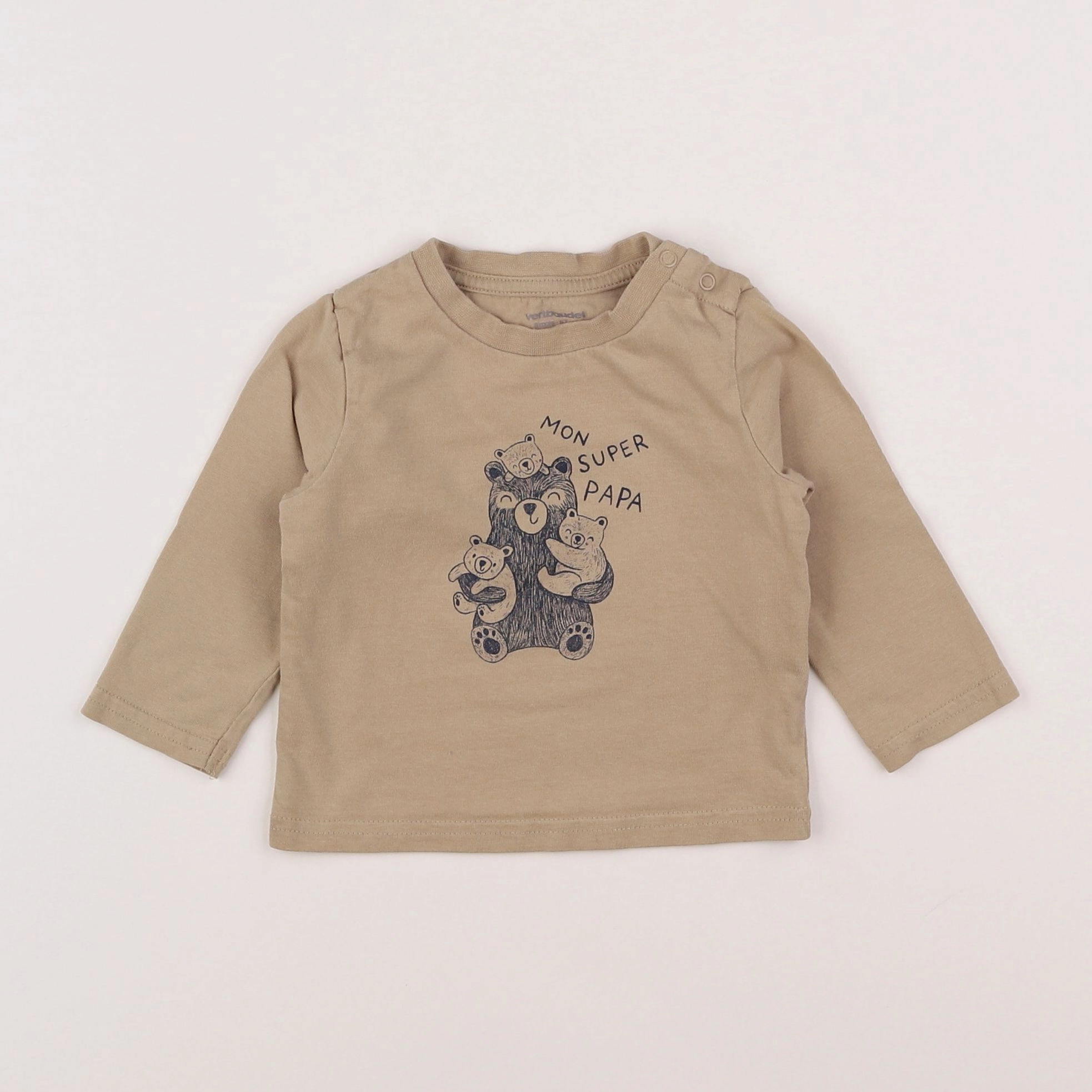 Vertbaudet - tee-shirt beige - 6 mois