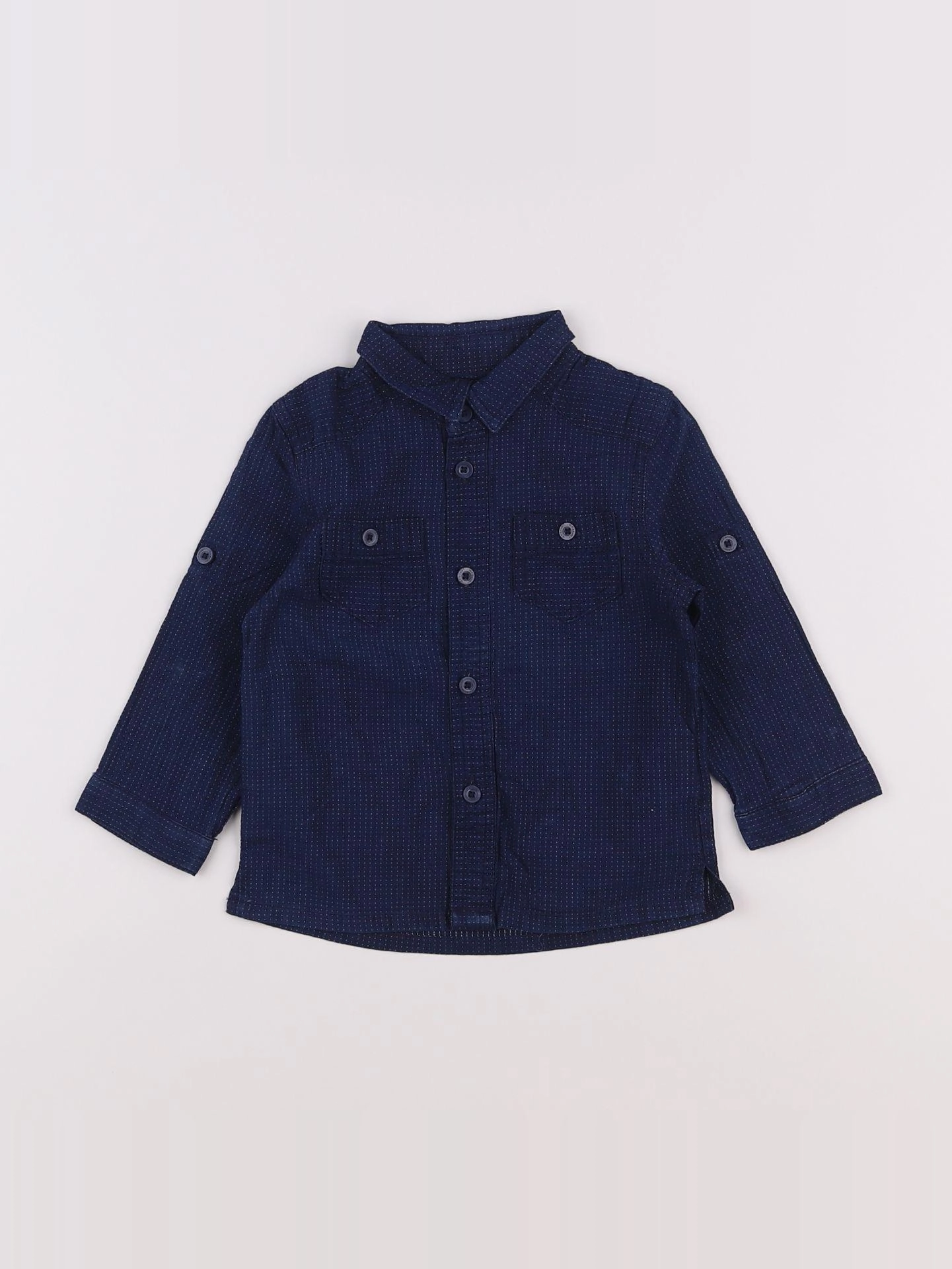 Vertbaudet - chemise bleu - 12 mois