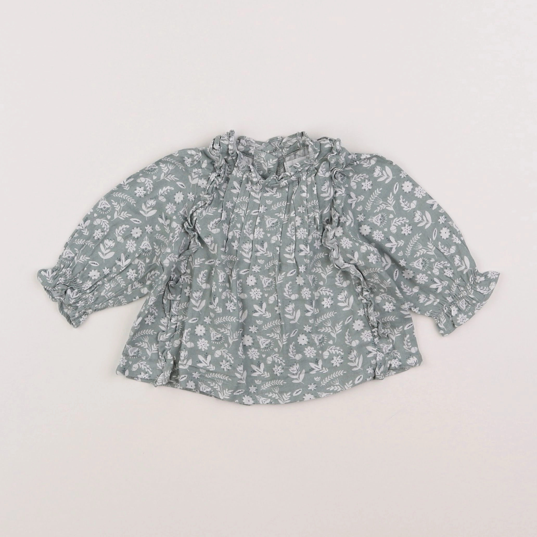 Vertbaudet - blouse vert - 3 mois