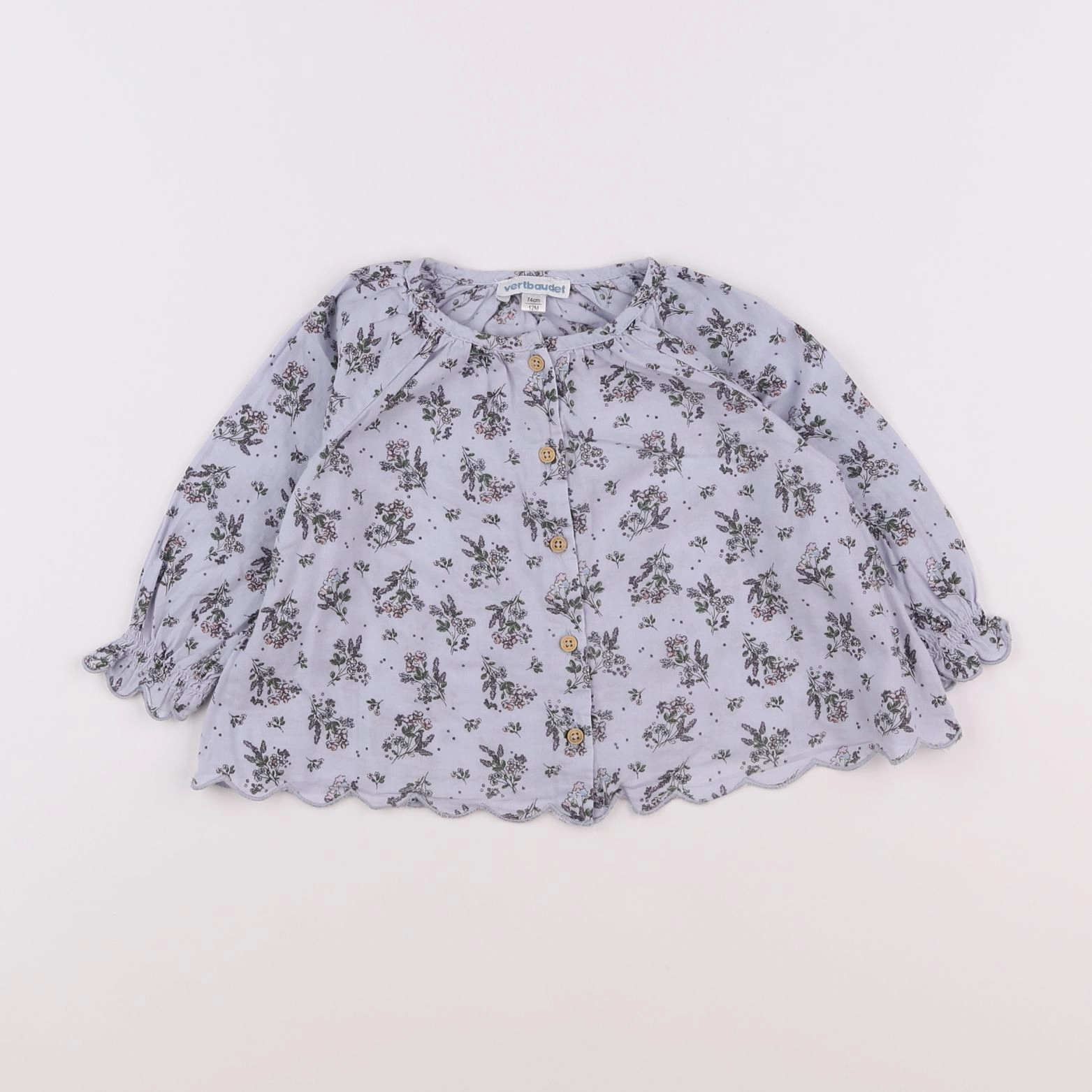 Vertbaudet - blouse bleu - 12 mois