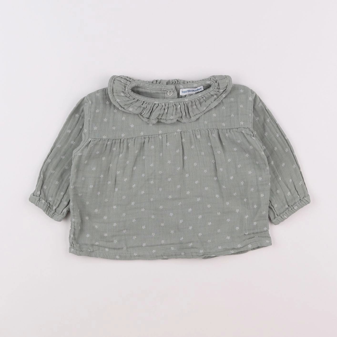 Vertbaudet - blouse vert - 9 mois