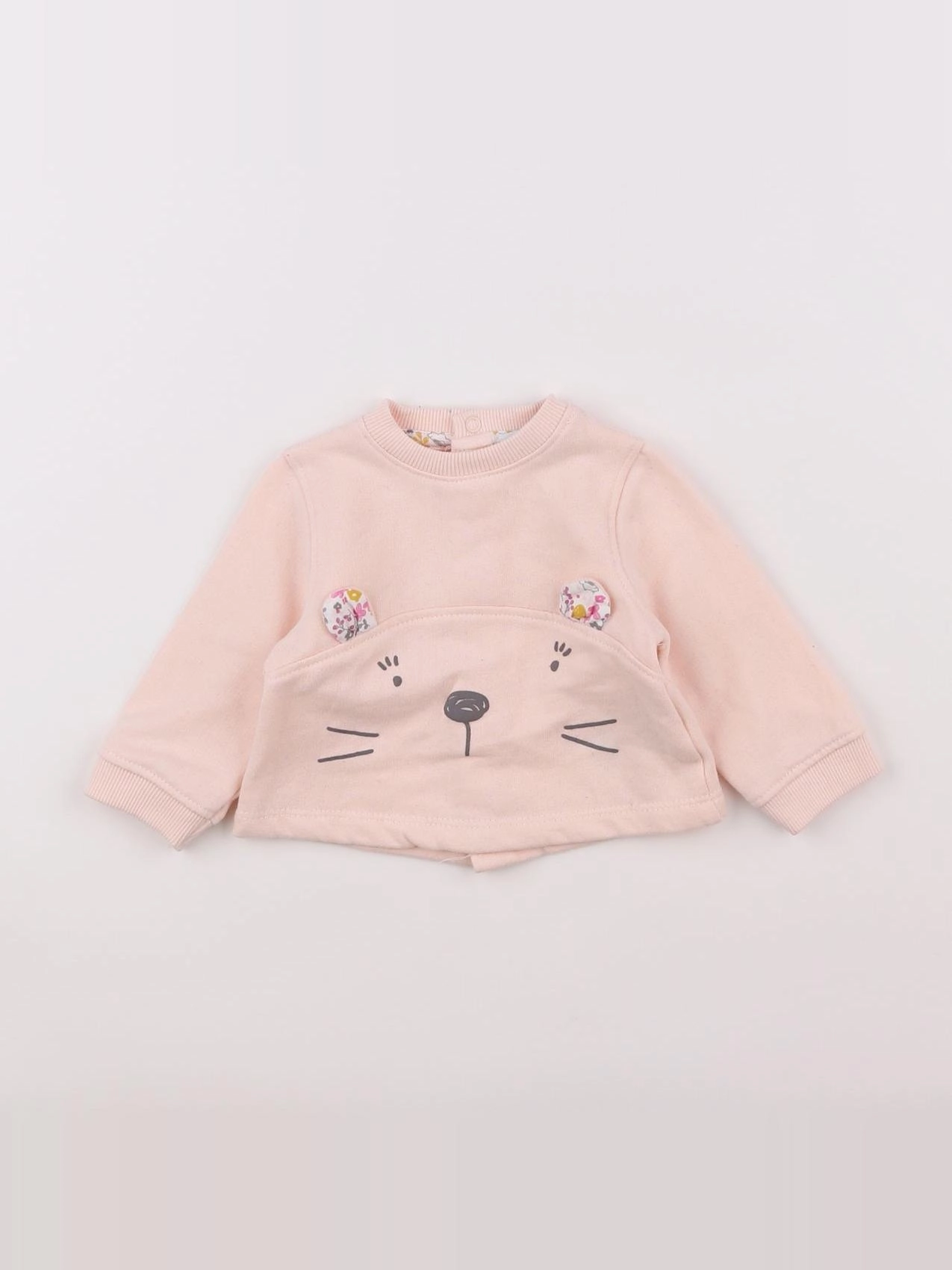 Vertbaudet - sweat rose - 3 mois