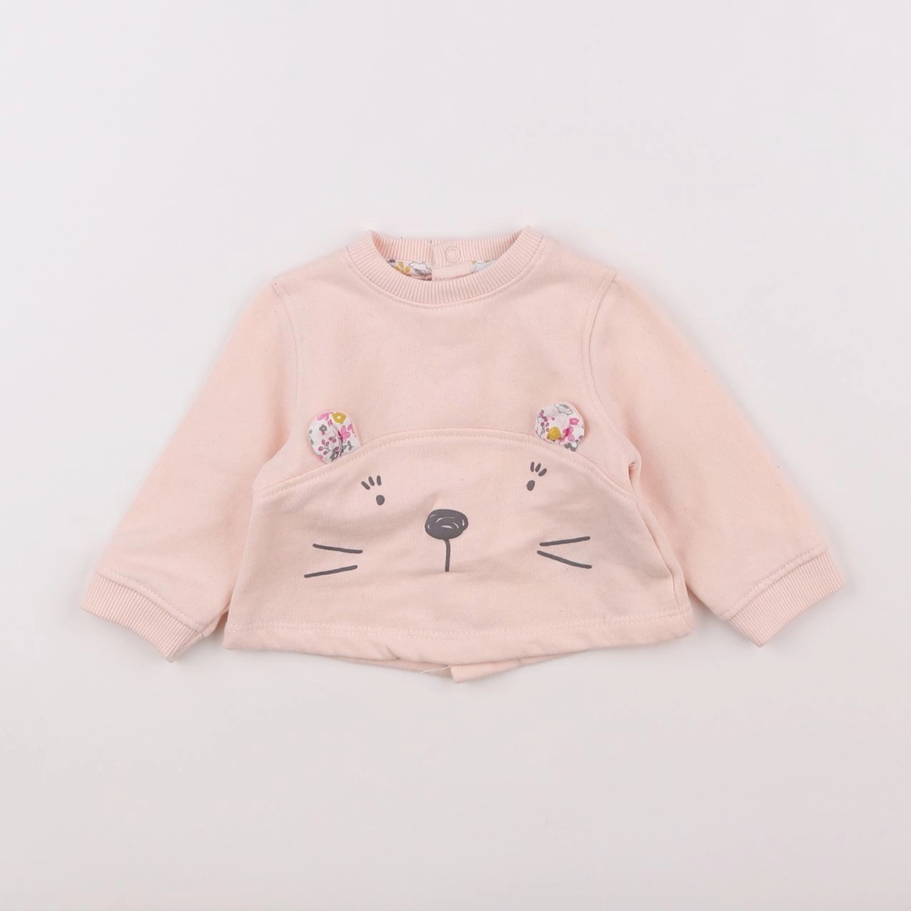 Vertbaudet - sweat rose - 3 mois