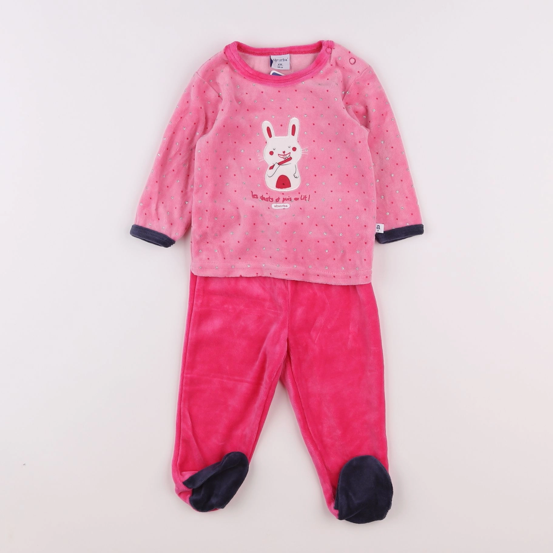 Absorba - pyjama velours rose - 6 mois