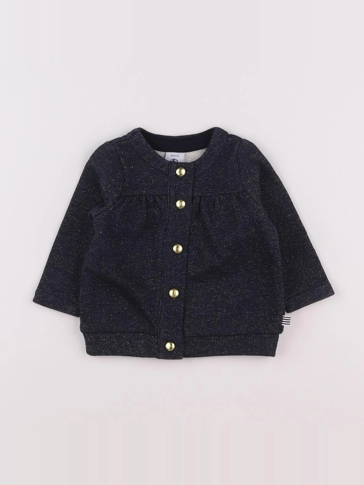Petit Bateau - sweat bleu, or - 6 mois