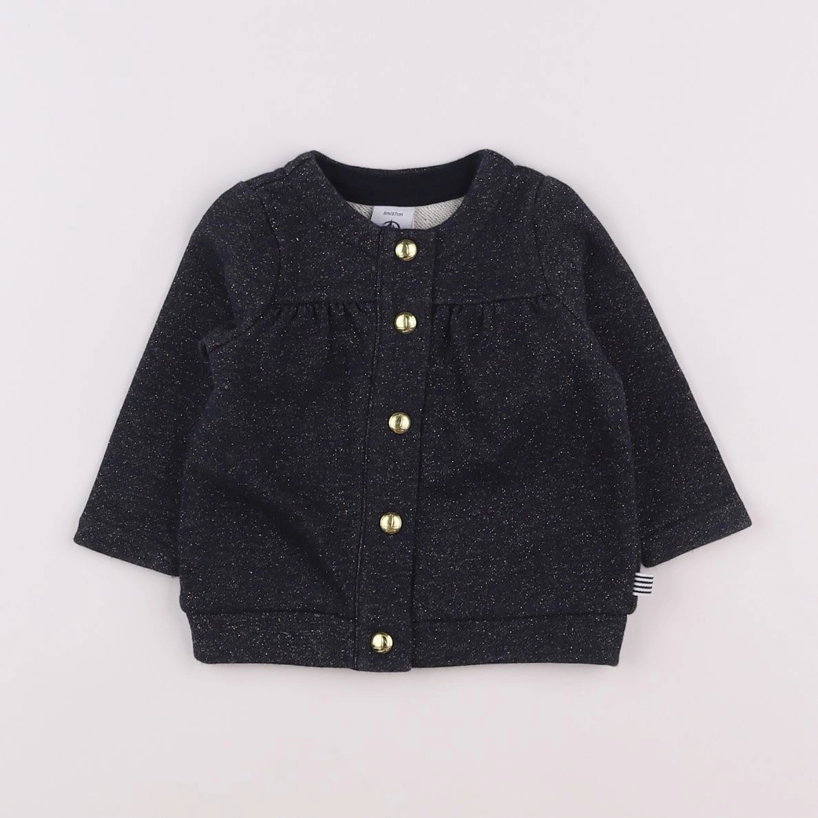 Petit Bateau - sweat bleu, or - 6 mois