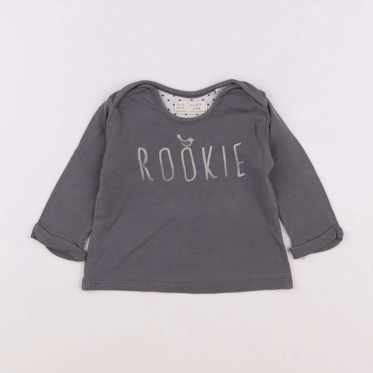 Zara - tee-shirt gris - 3/6 mois
