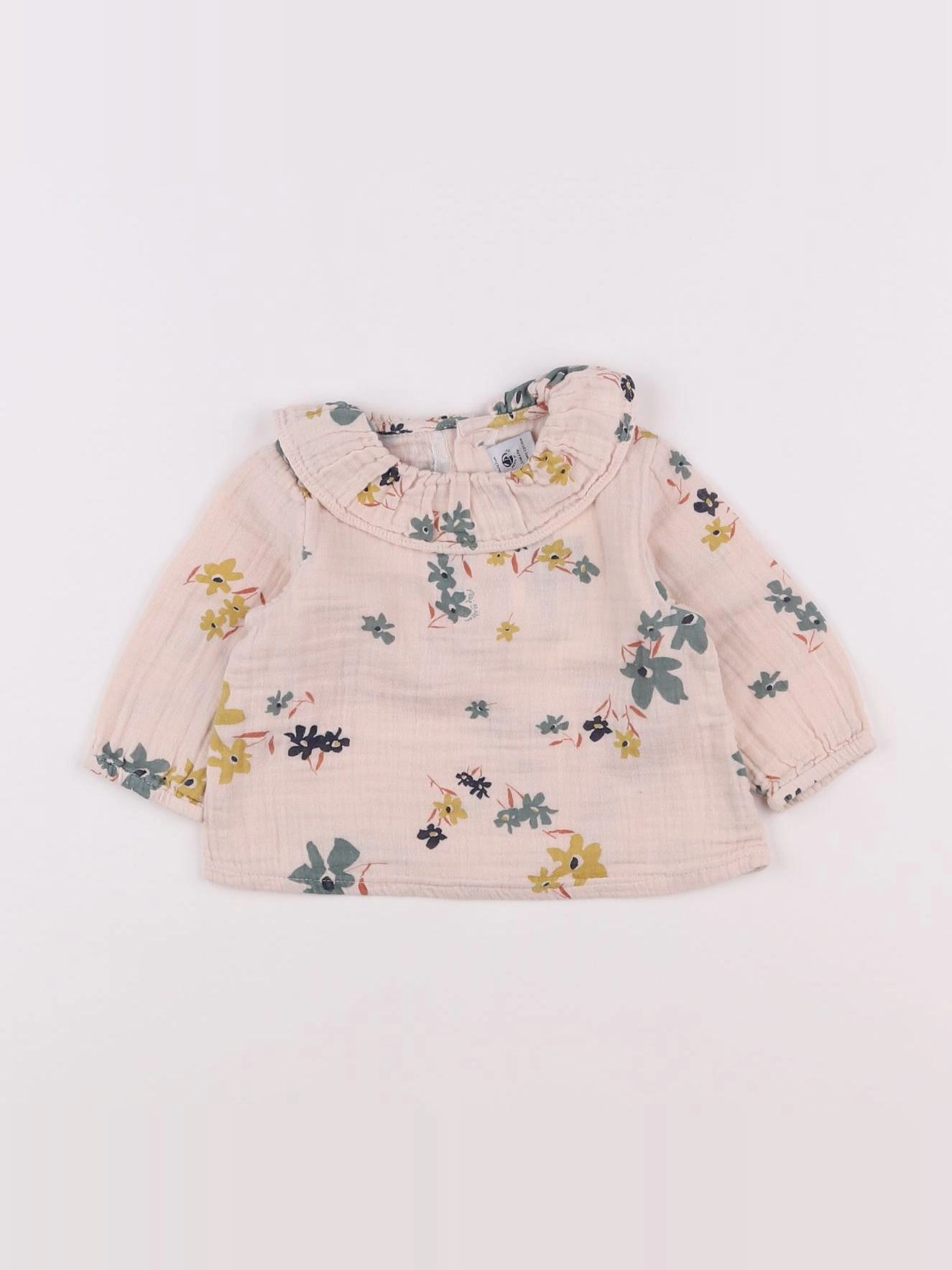 Petit Bateau - blouse rose, vert - 6 mois