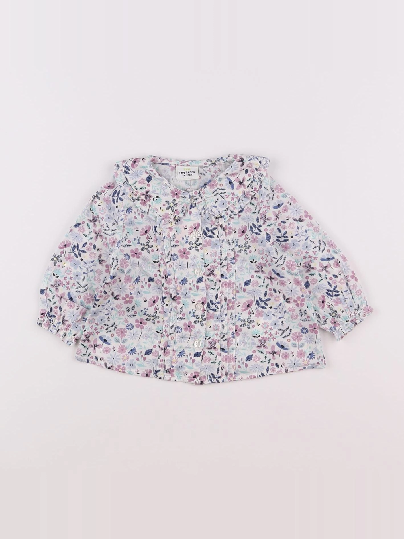 Tape à l'oeil - blouse blanc, violet - 6 mois
