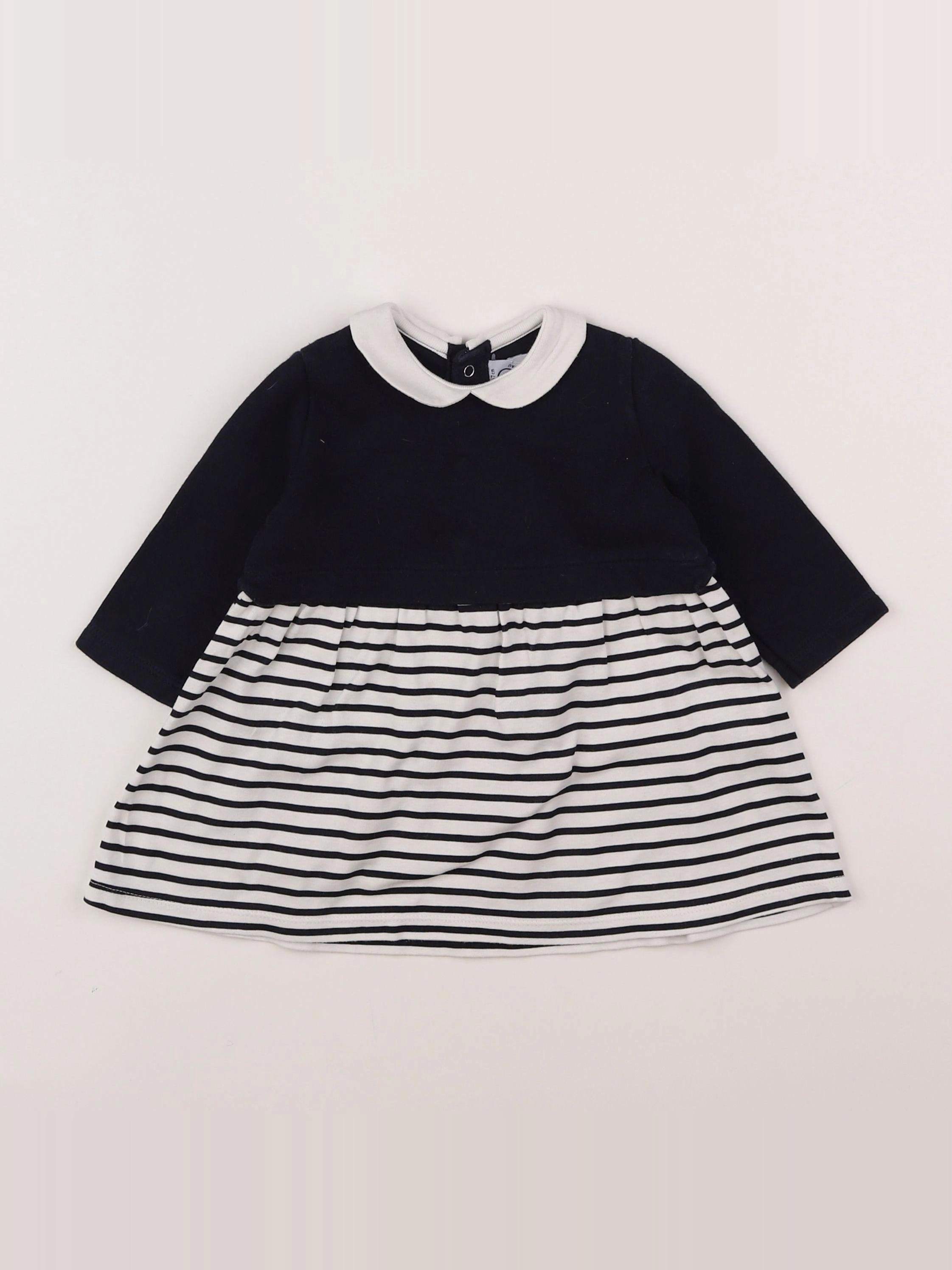 Petit Bateau - robe bleu - 6 mois