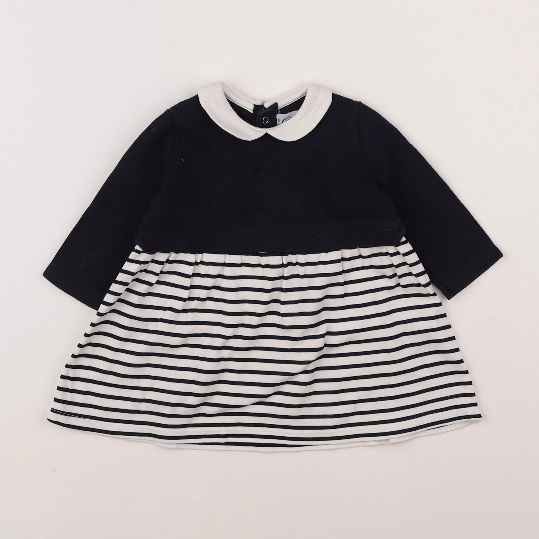 Petit Bateau - robe bleu - 6 mois