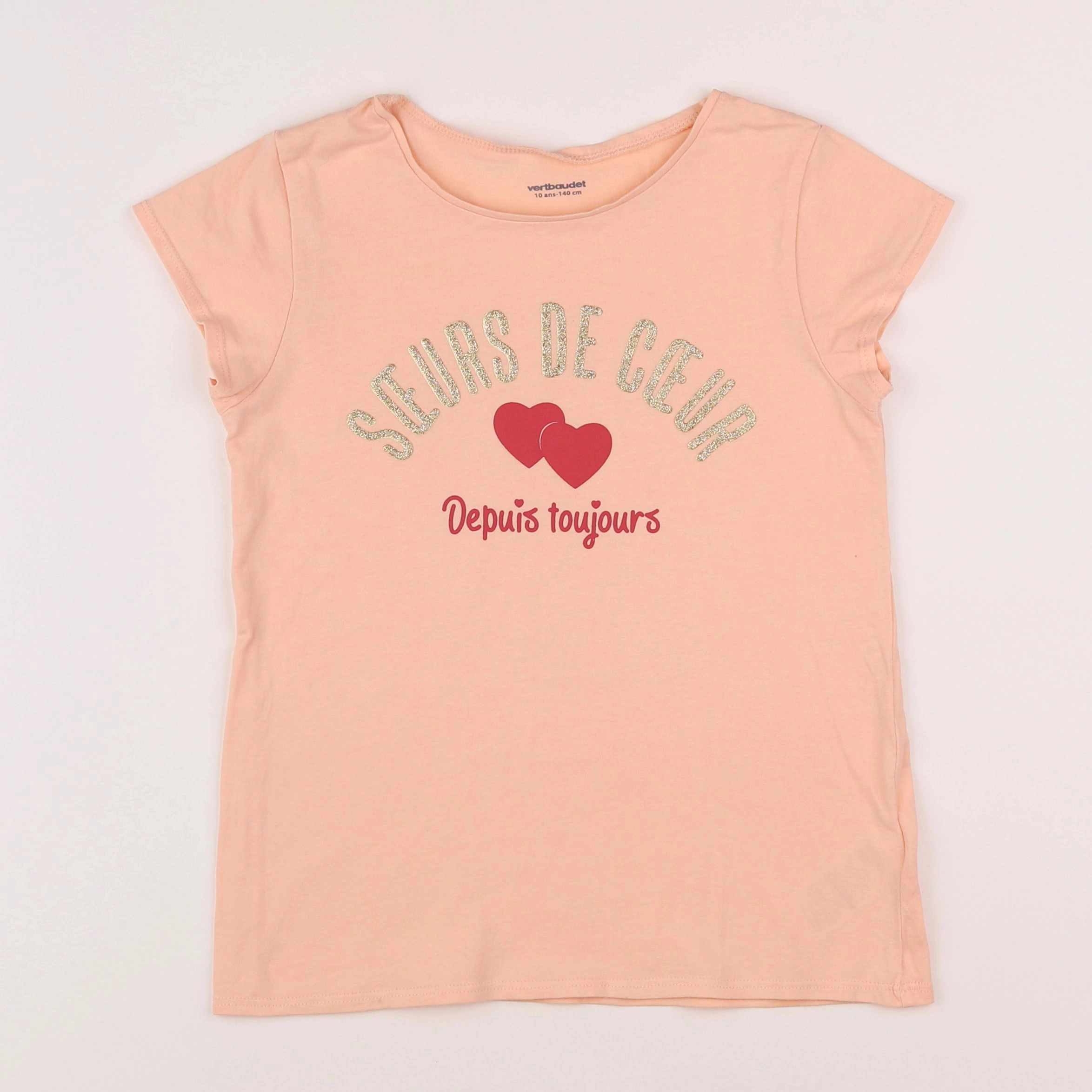 Vertbaudet - tee-shirt rose - 10 ans