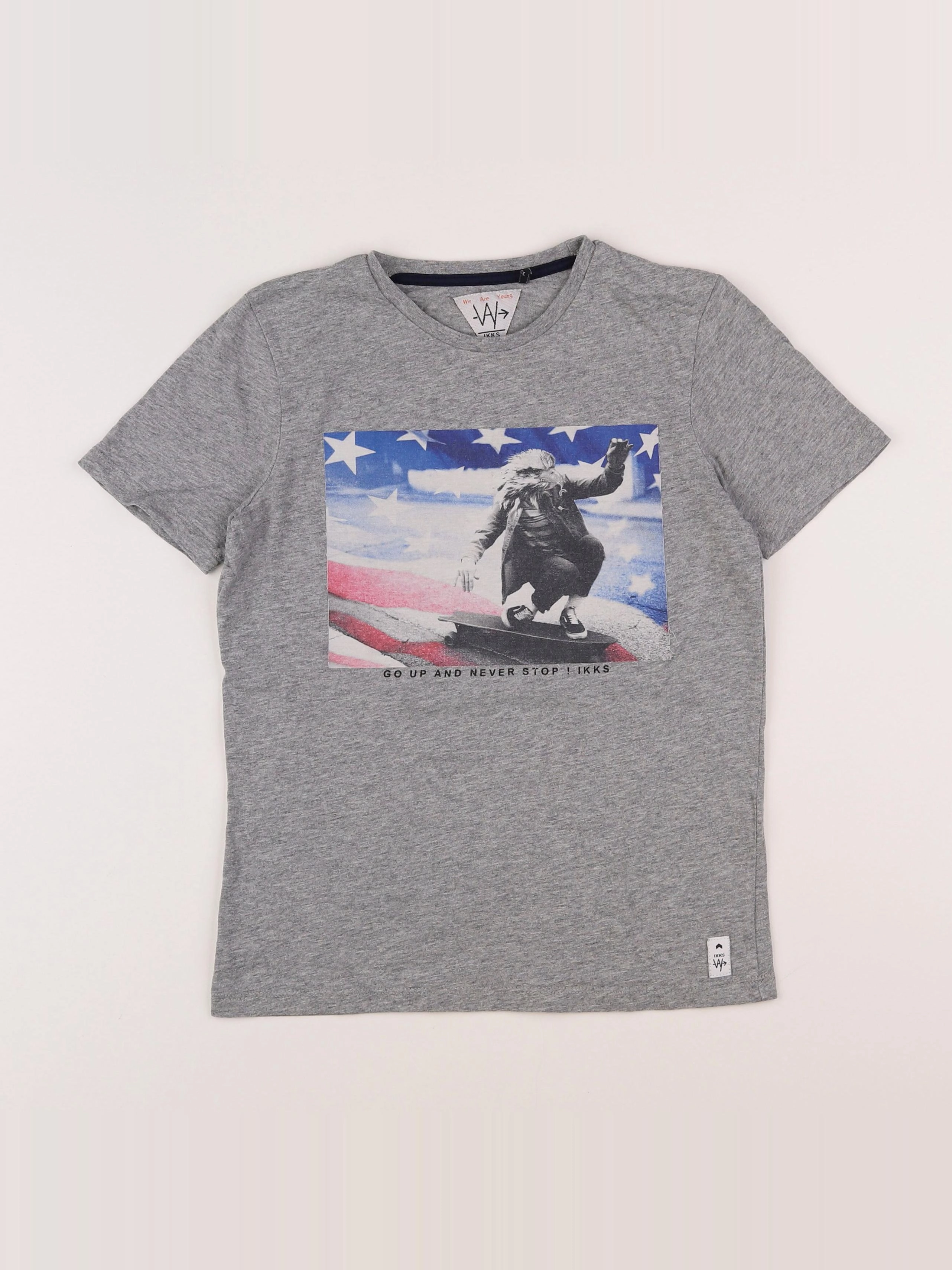 IKKS - tee-shirt gris - 10 ans