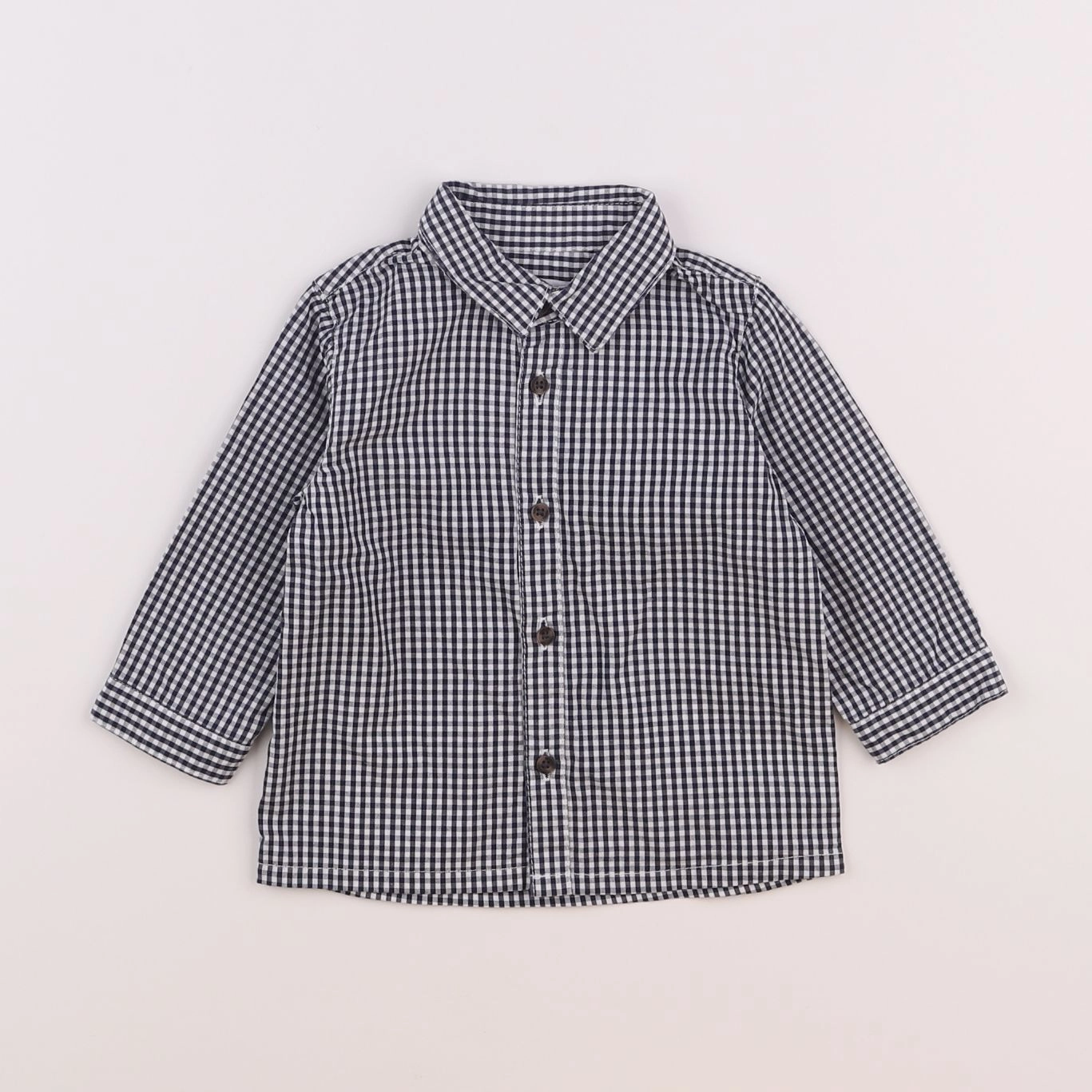 Vertbaudet - chemise bleu, blanc - 9 mois