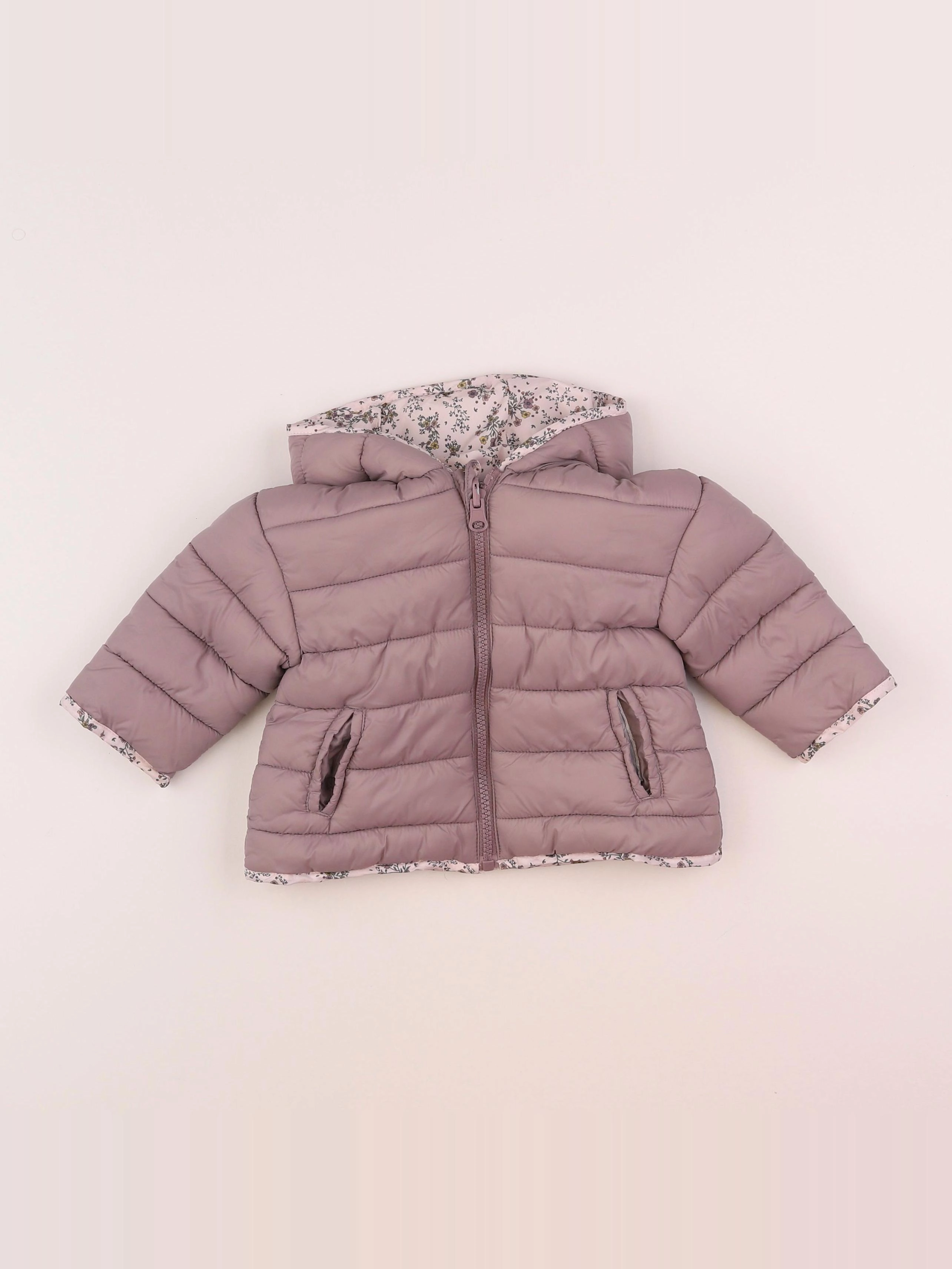 Vertbaudet - doudoune rose, violet - 12 mois