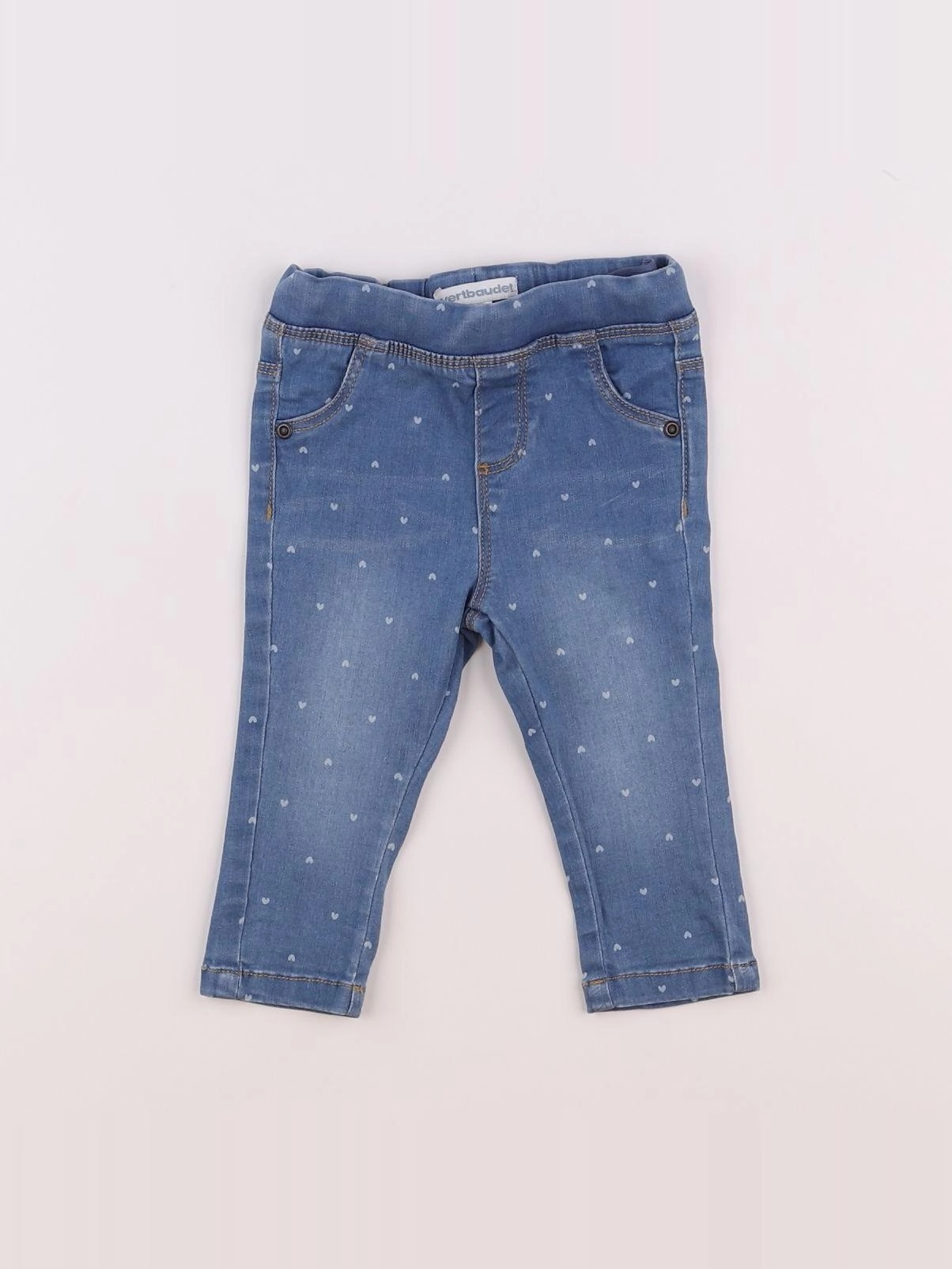 Vertbaudet - jegging bleu - 9 mois