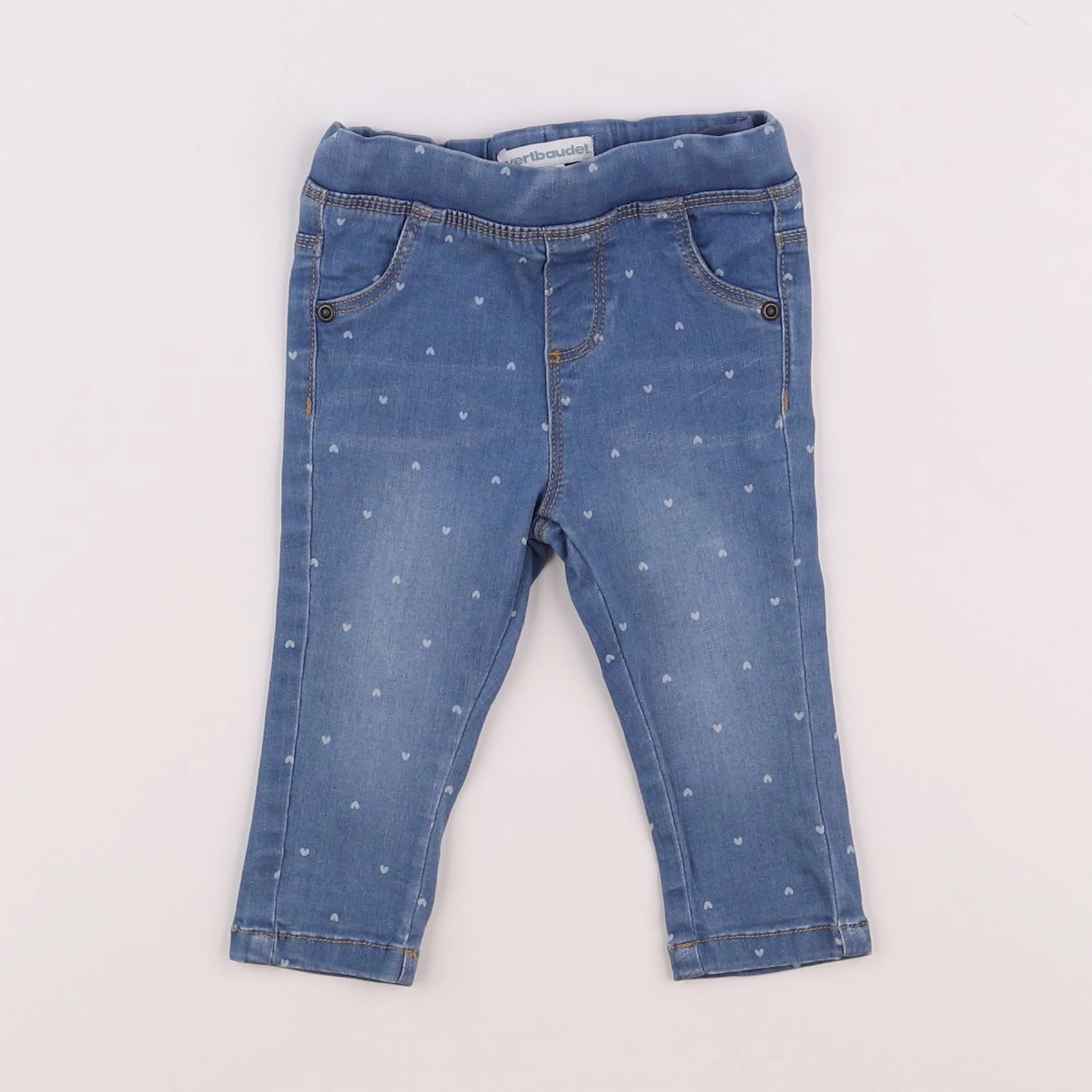 Vertbaudet - jegging bleu - 9 mois