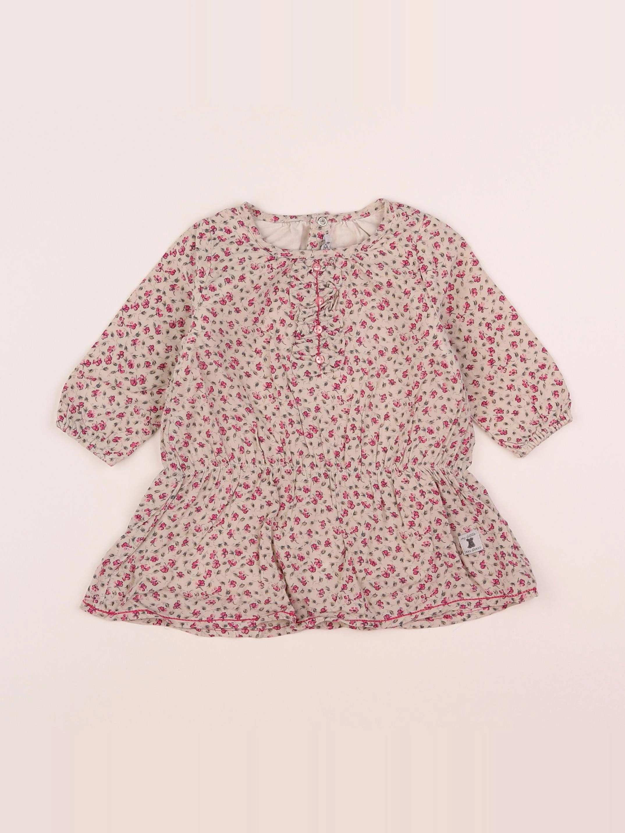 IKKS - robe beige, rose - 6 mois