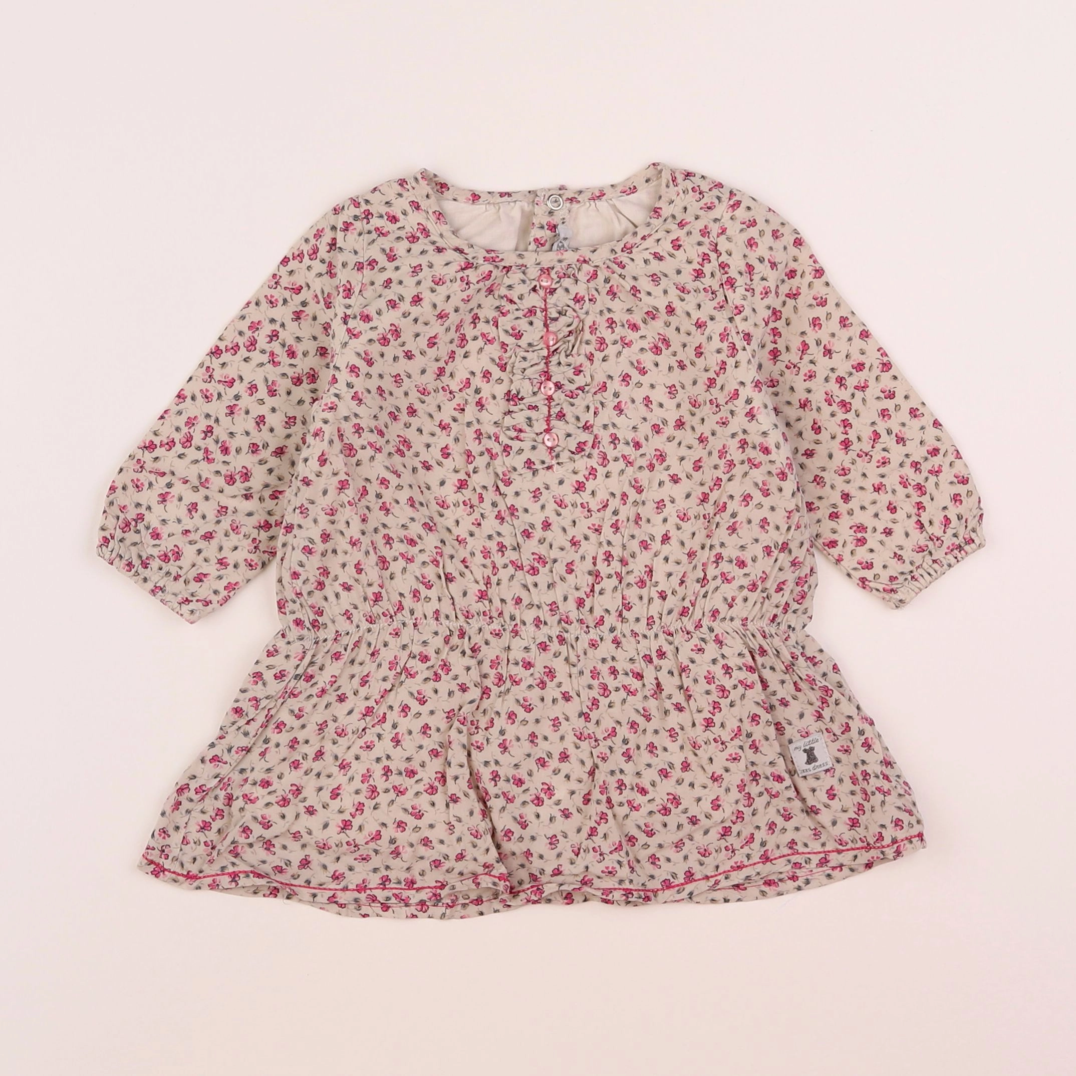 IKKS - robe beige, rose - 6 mois