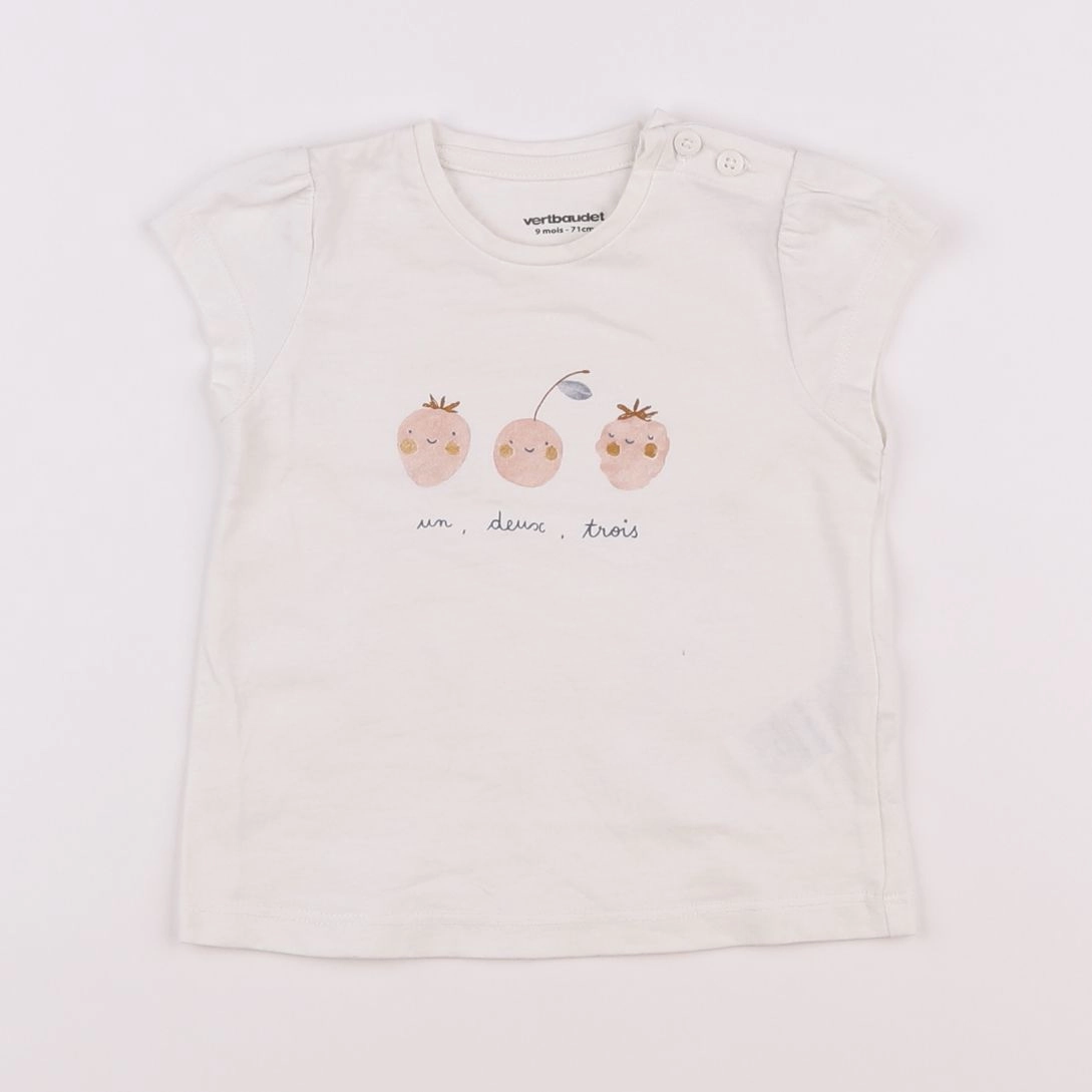 Vertbaudet - tee-shirt beige - 9 mois