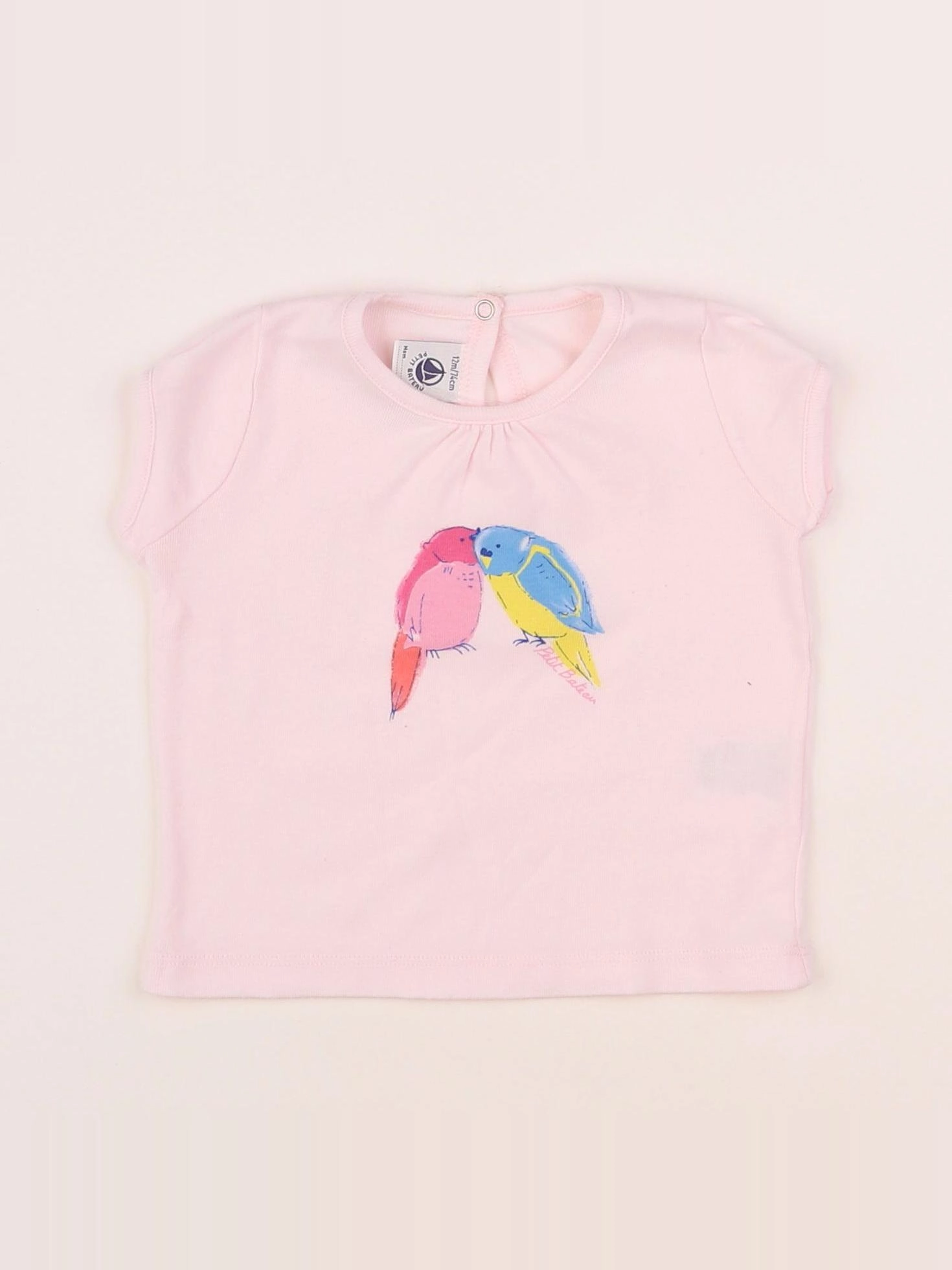 Petit Bateau - tee-shirt rose - 12 mois