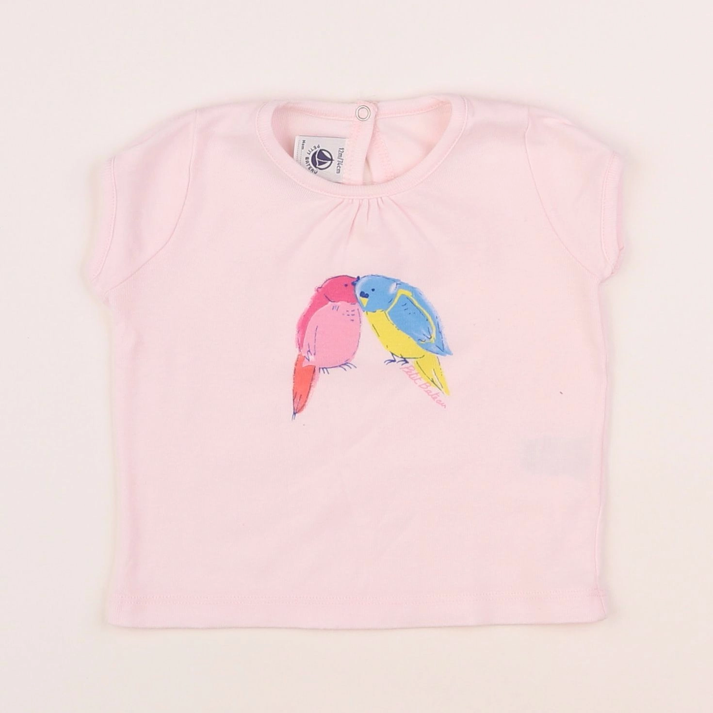 Petit Bateau - tee-shirt rose - 12 mois