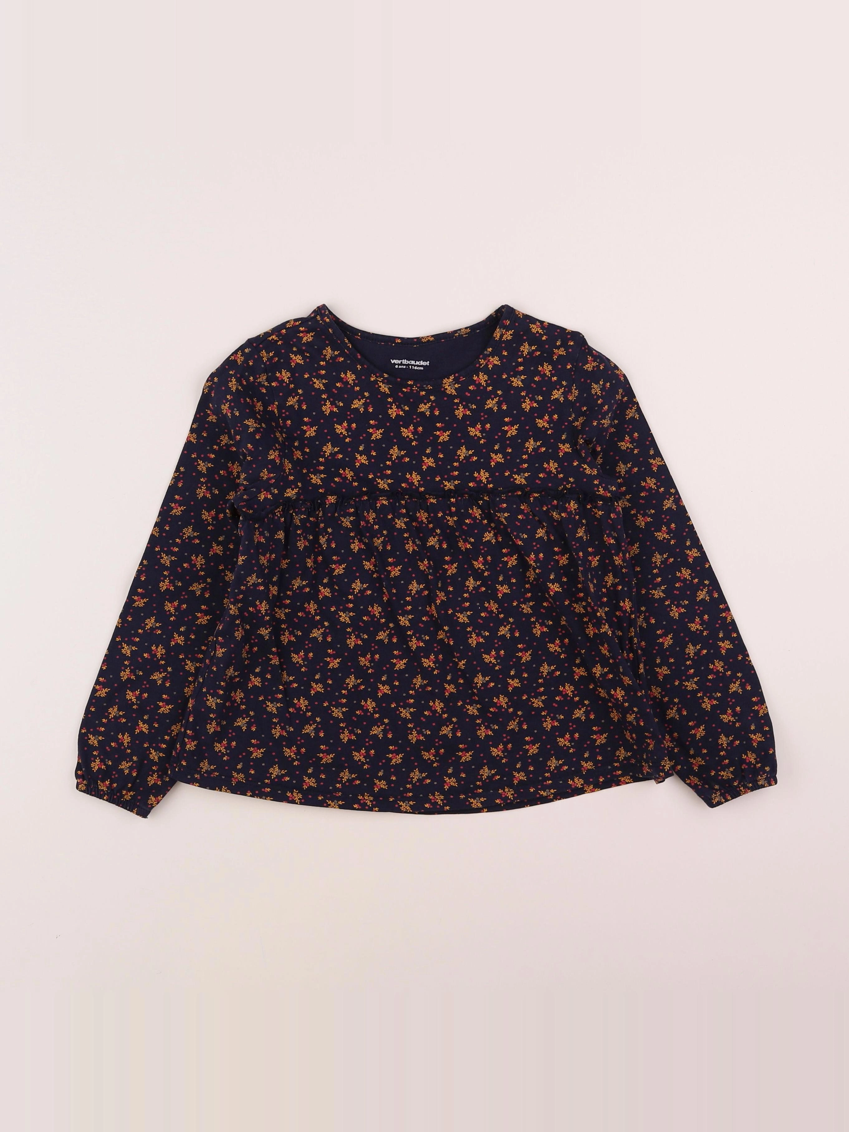 Vertbaudet - tee-shirt bleu, orange - 6 ans