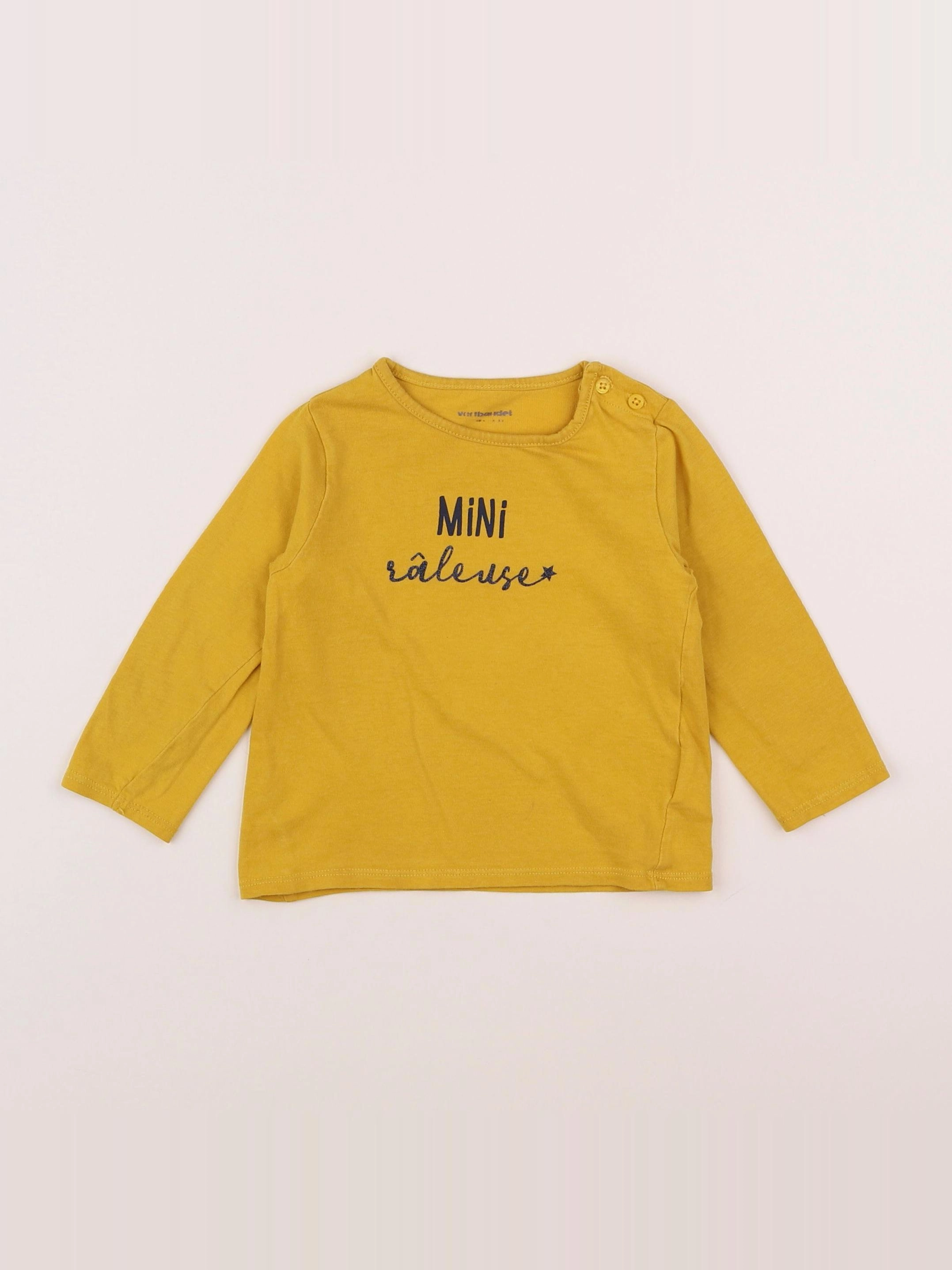 Vertbaudet - tee-shirt jaune - 9/12 mois