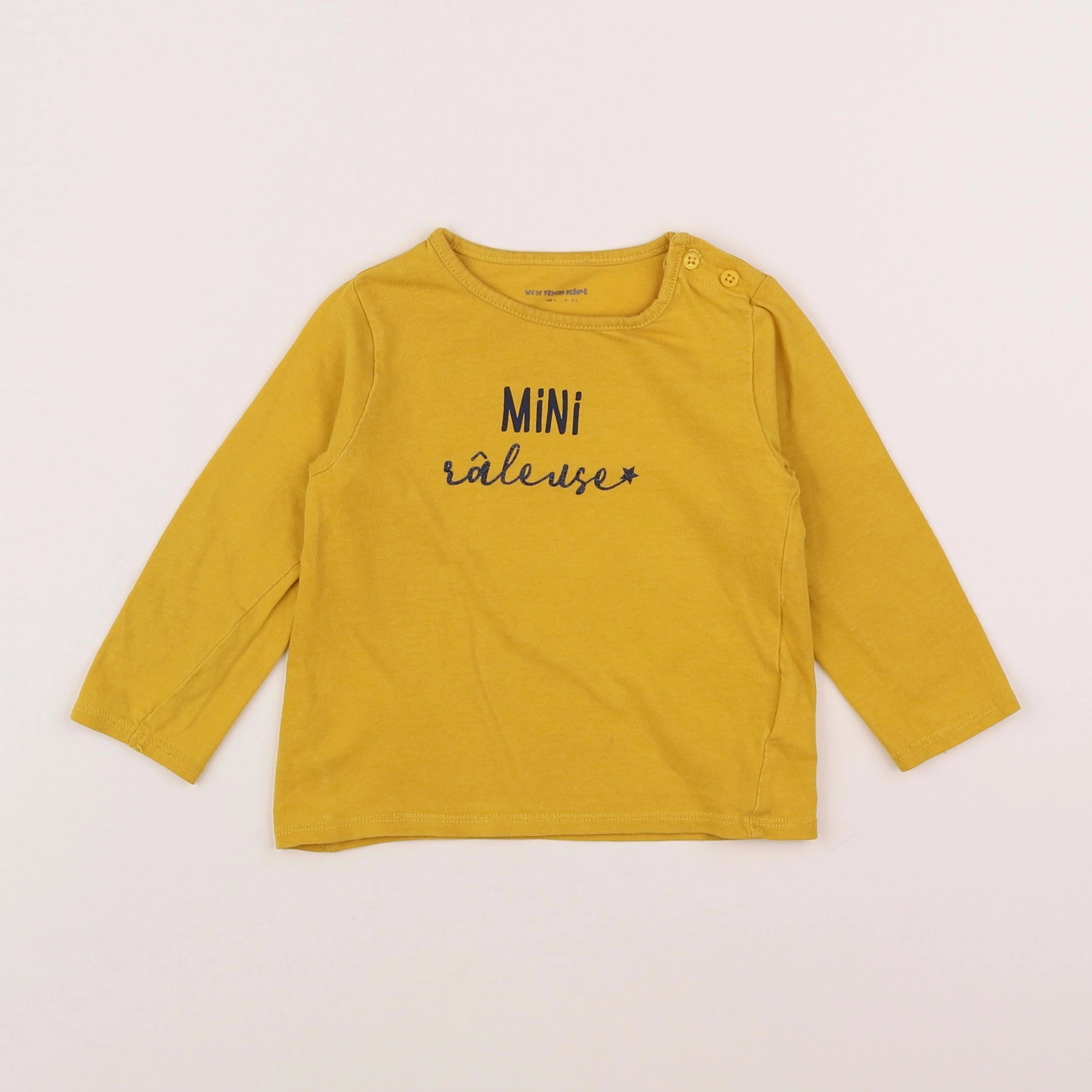 Vertbaudet - tee-shirt jaune - 9/12 mois