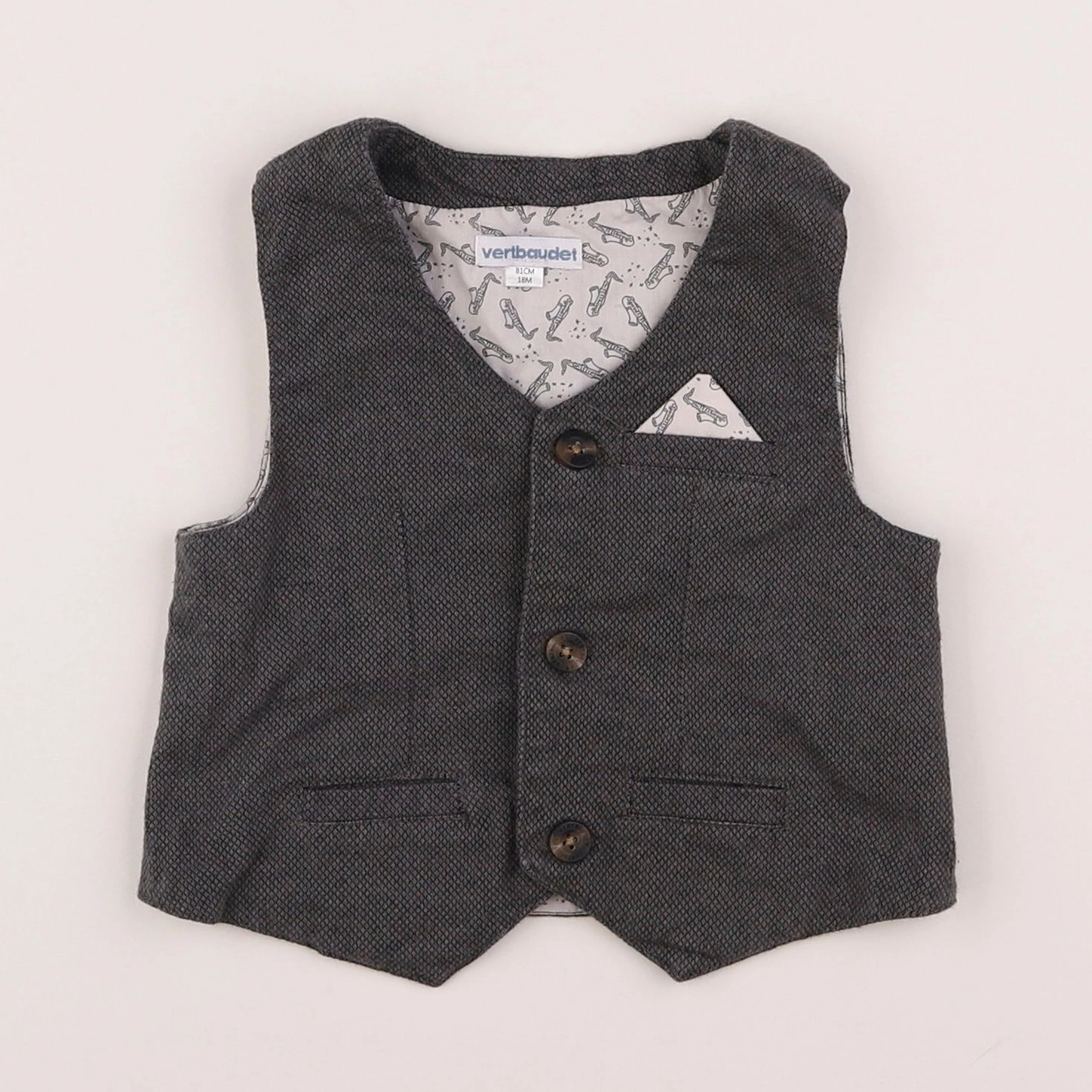 Vertbaudet - gilet gris - 18 mois