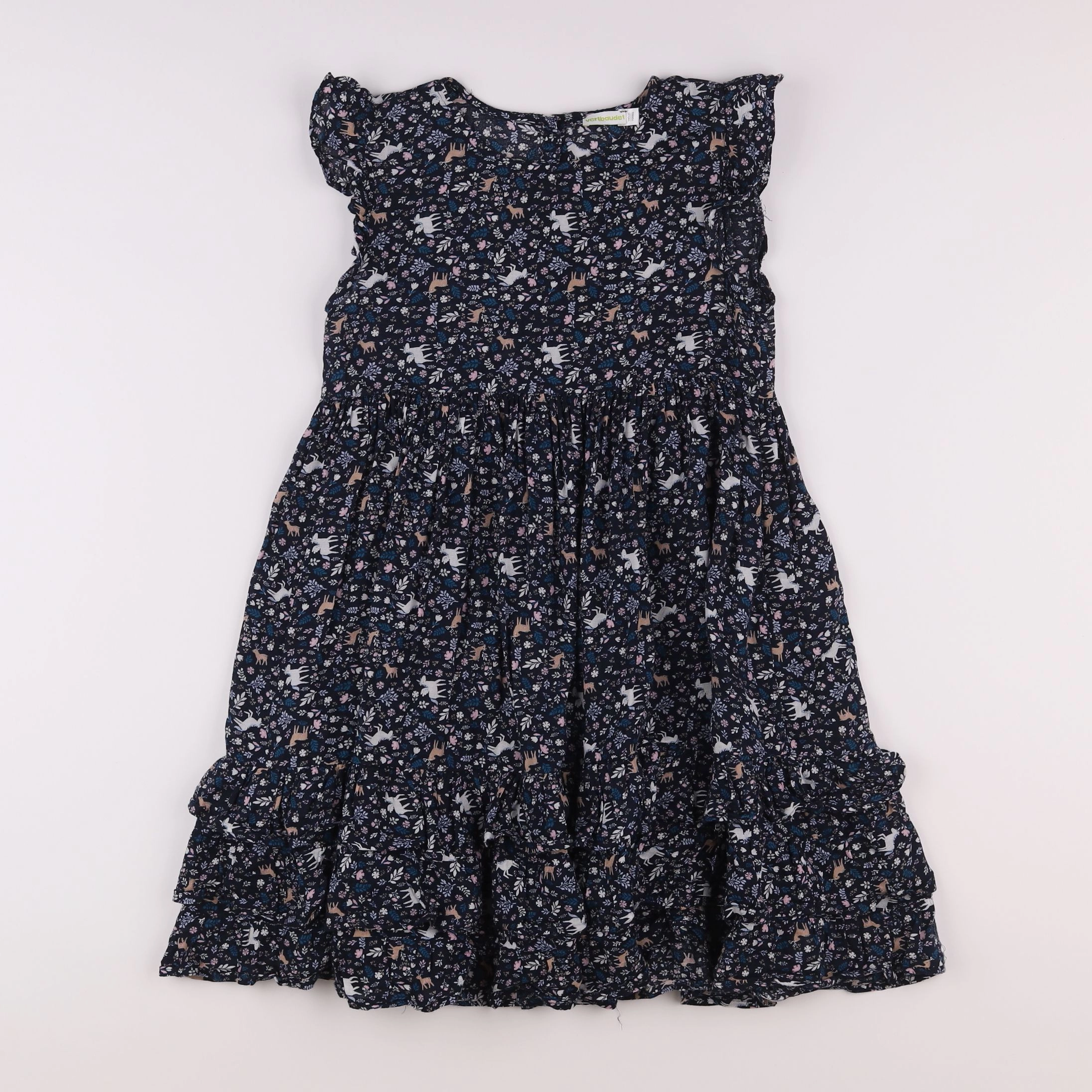 Vertbaudet - robe bleu, blanc - 10 ans