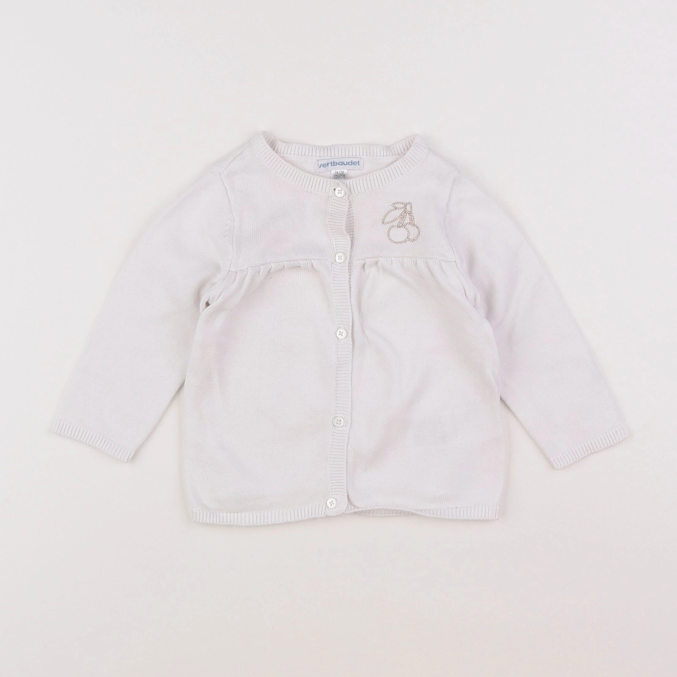Vertbaudet - gilet blanc, or - 12 mois