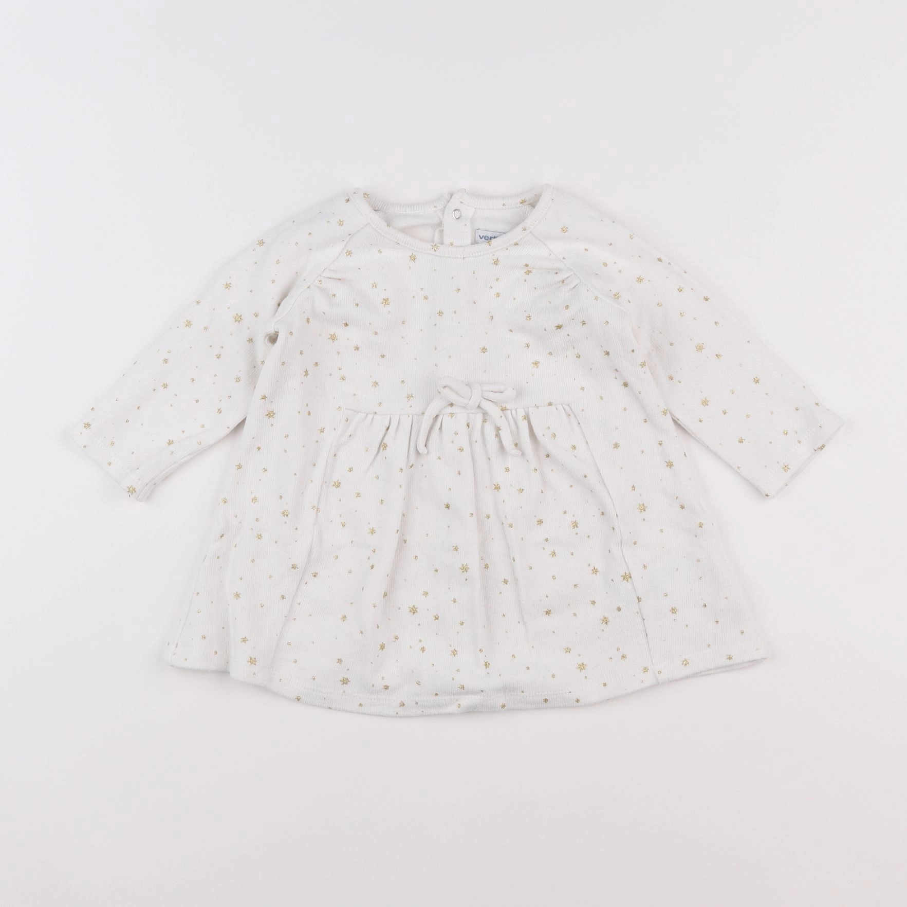 Vertbaudet - robe blanc, or - 12 mois